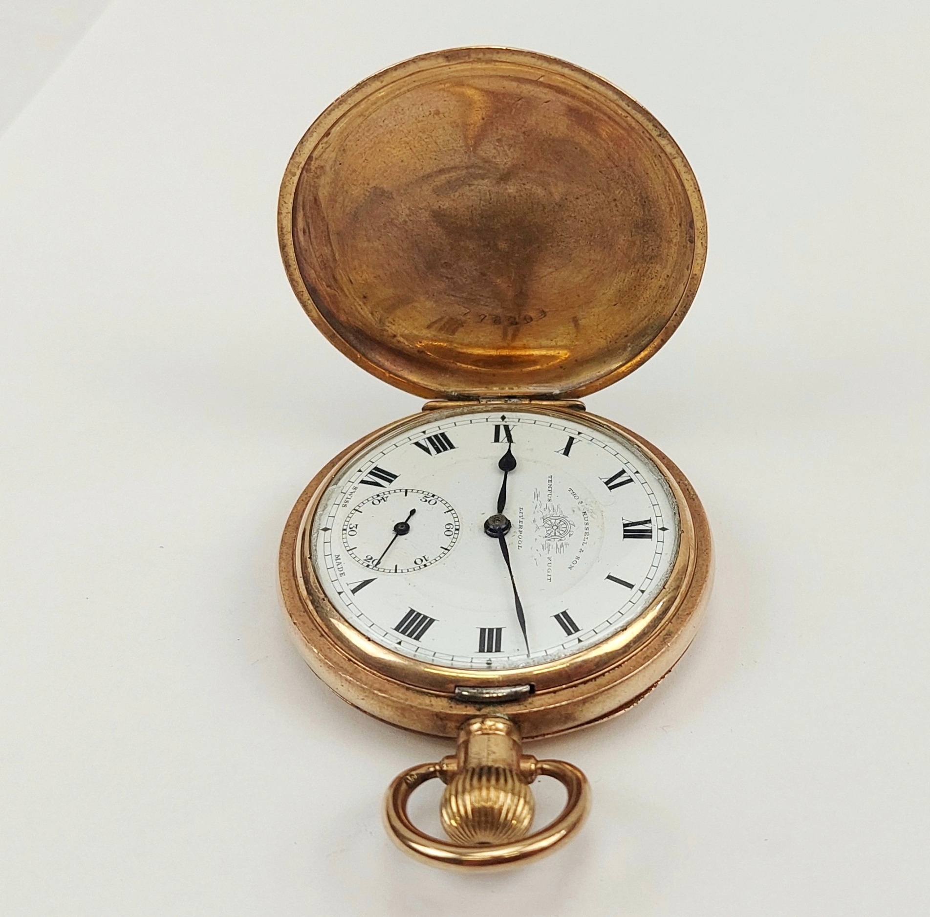 c1900 Gold Filled Full Hunter Pocket Watch by Thomas Russell & Son - Image 5
