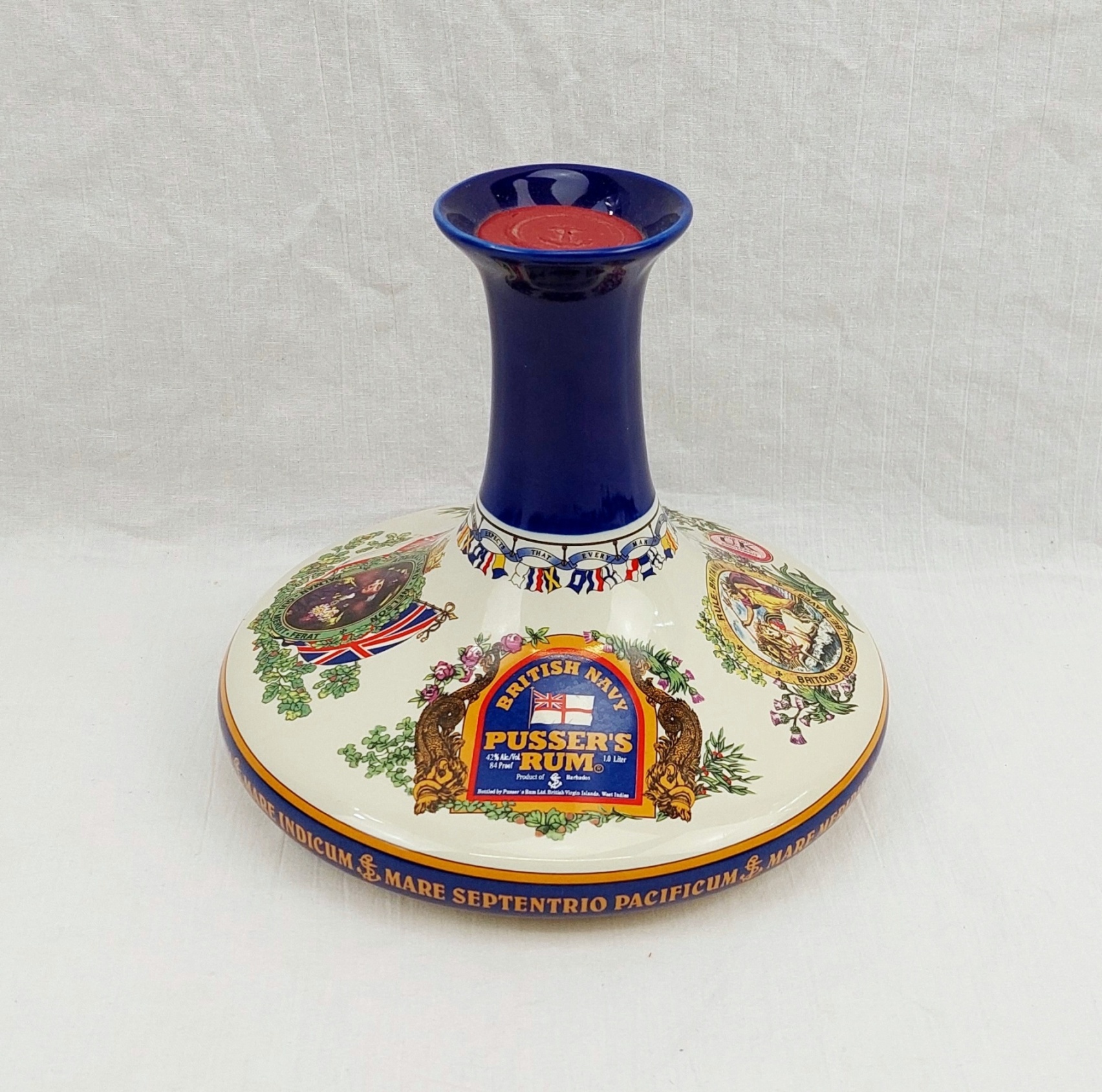 Fully Sealed 1 Litre Porcelain Deacanter of British Navy Pusser’s Rum