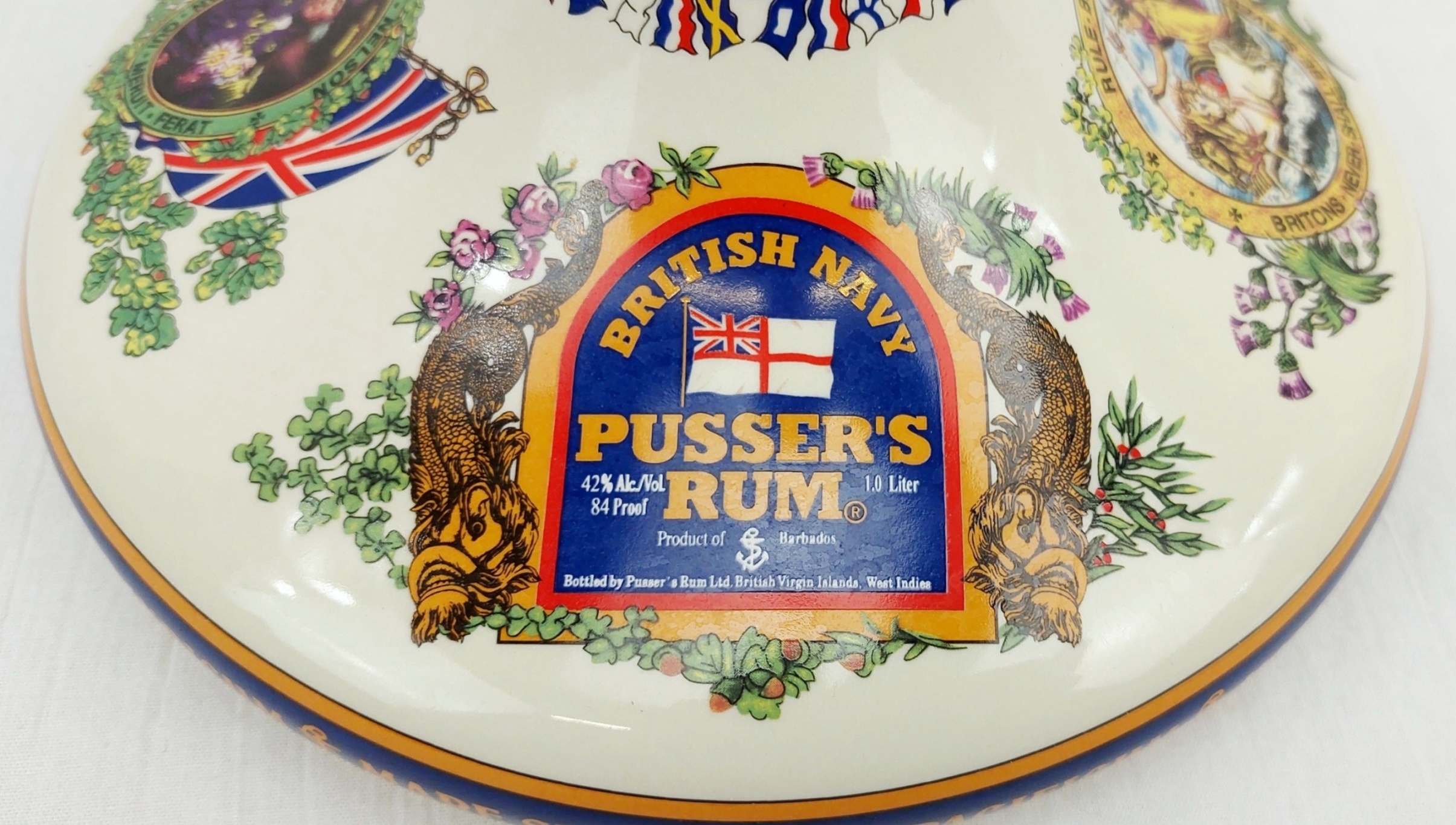 Fully Sealed 1 Litre Porcelain Deacanter of British Navy Pusser’s Rum - Image 2
