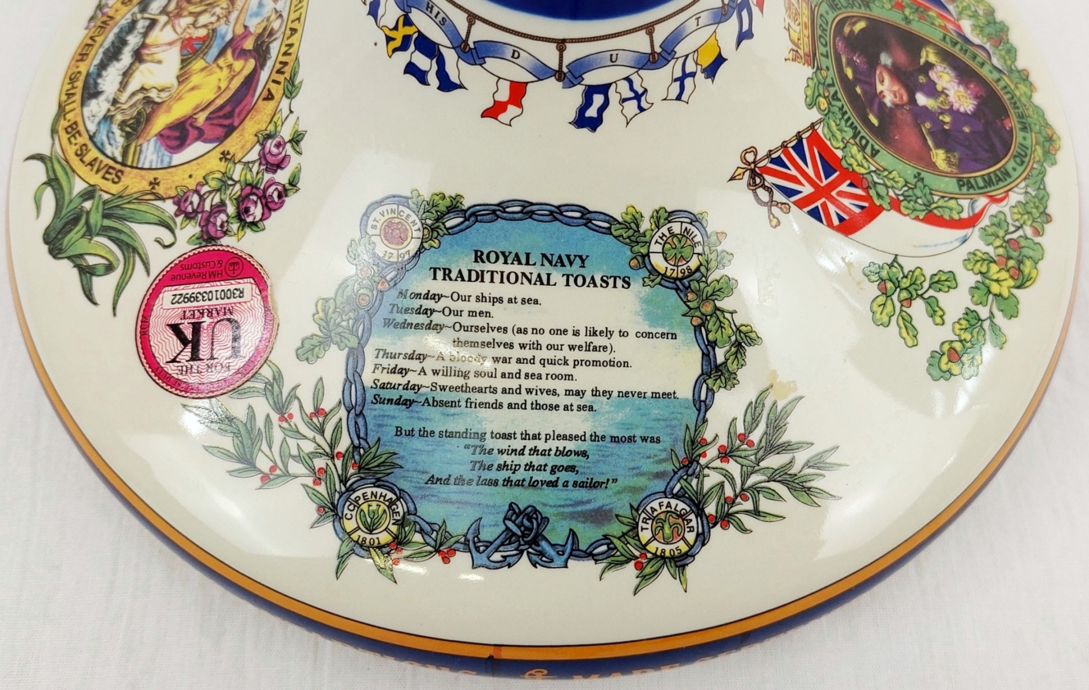 Fully Sealed 1 Litre Porcelain Deacanter of British Navy Pusser’s Rum - Image 5