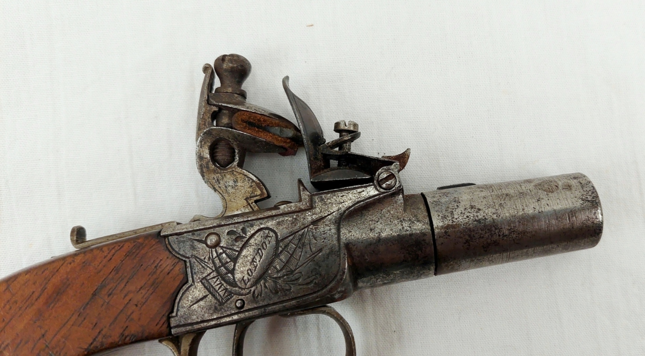 Late 18th Century Turn Off Barrel Boxlock Flintlock Pocket Pistol By Twigg Of London - Image 5