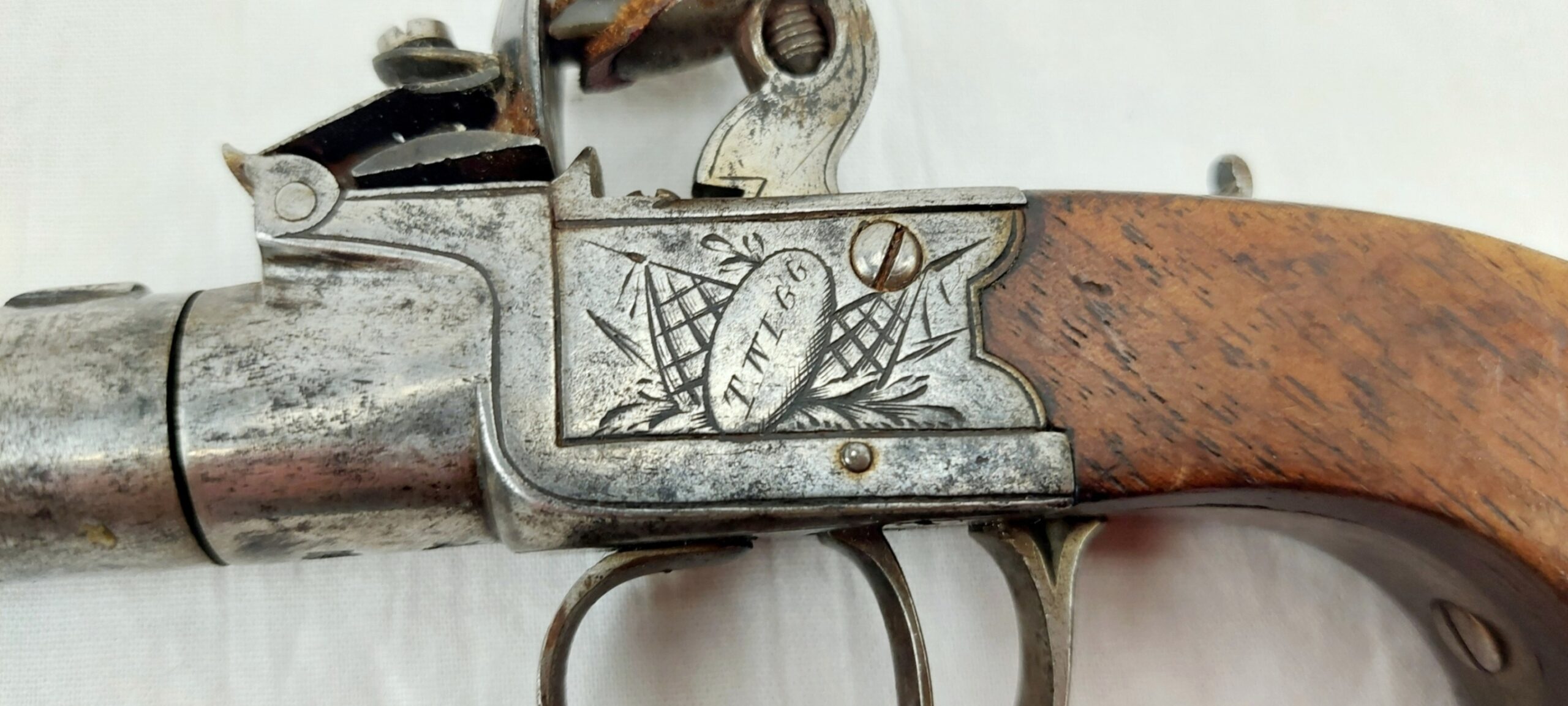 Late 18th Century Turn Off Barrel Boxlock Flintlock Pocket Pistol By Twigg Of London - Image 12