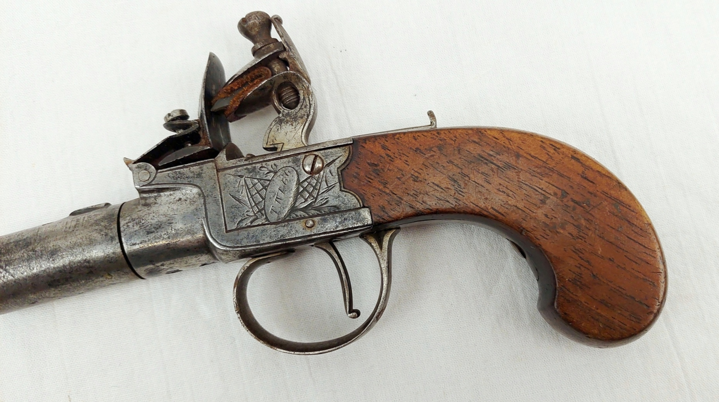 Late 18th Century Turn Off Barrel Boxlock Flintlock Pocket Pistol By Twigg Of London - Image 8