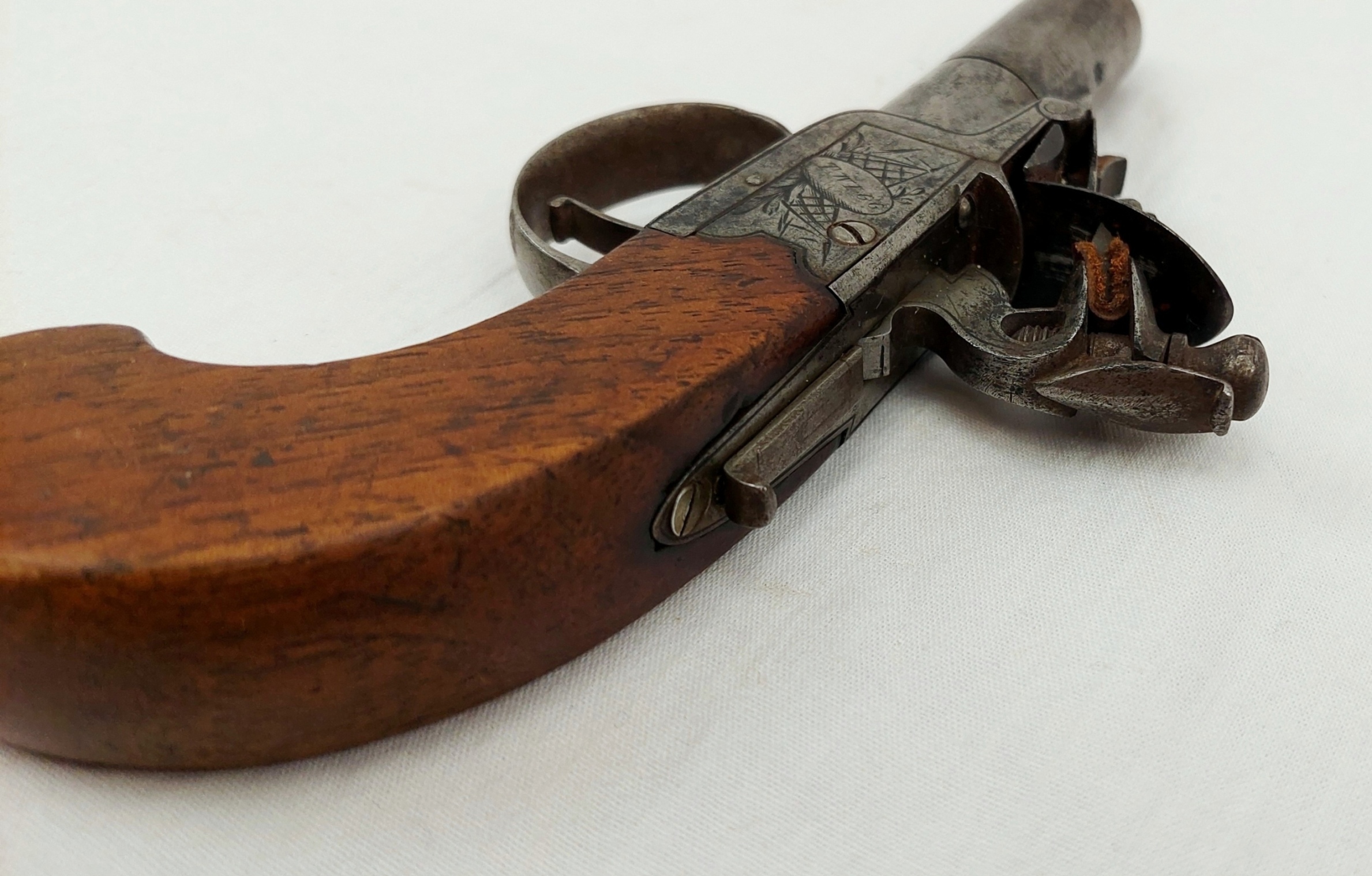 Late 18th Century Turn Off Barrel Boxlock Flintlock Pocket Pistol By Twigg Of London - Image 7