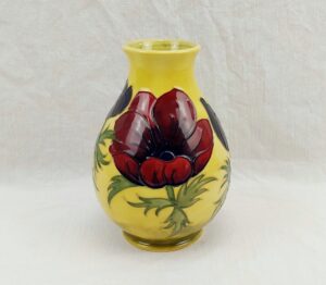 Moorcroft Anemone Patten Yellow Ovoid Vase