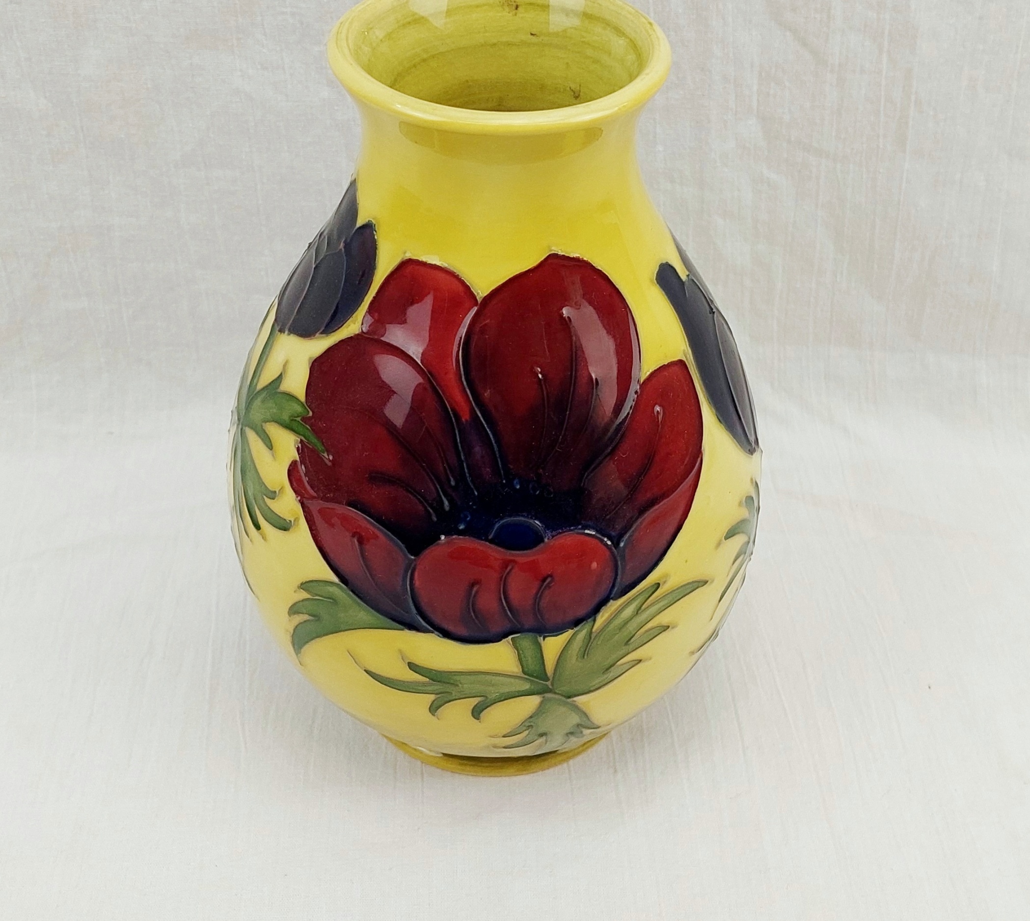 Moorcroft Anemone Patten Yellow Ovoid Vase - Image 4