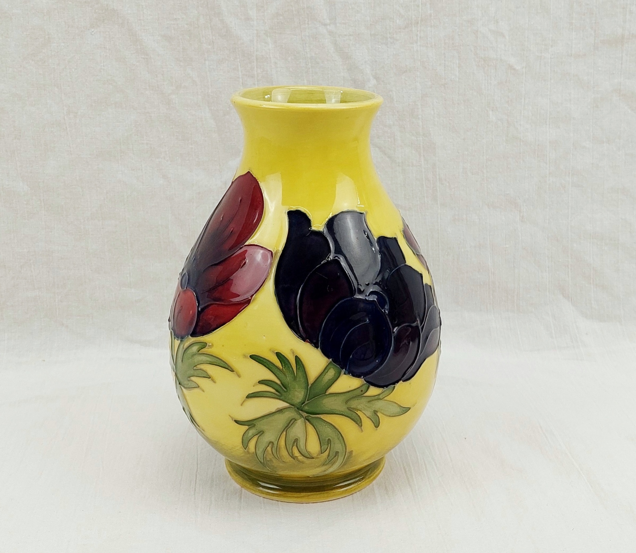 Moorcroft Anemone Patten Yellow Ovoid Vase - Image 5