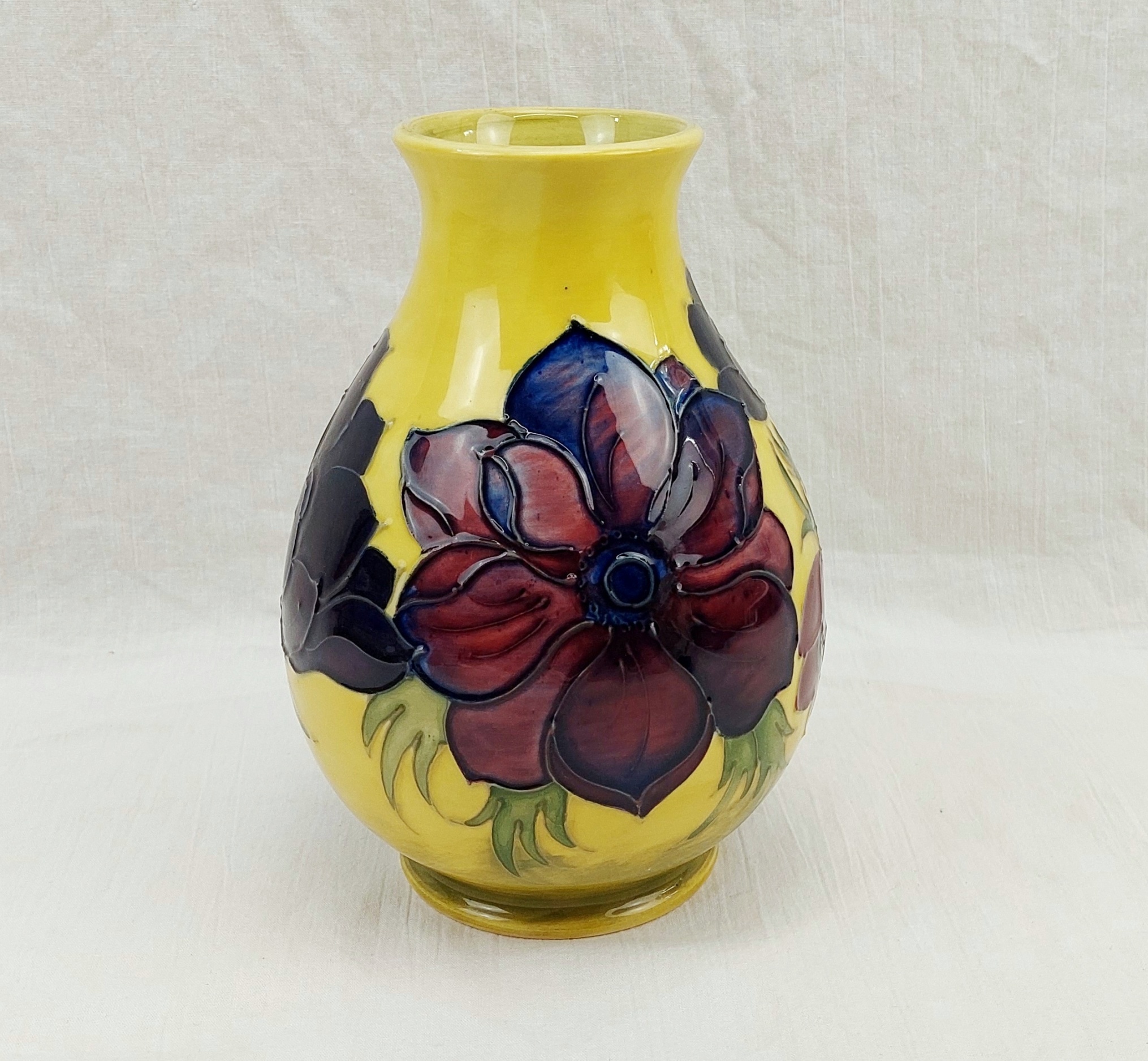 Moorcroft Anemone Patten Yellow Ovoid Vase - Image 3