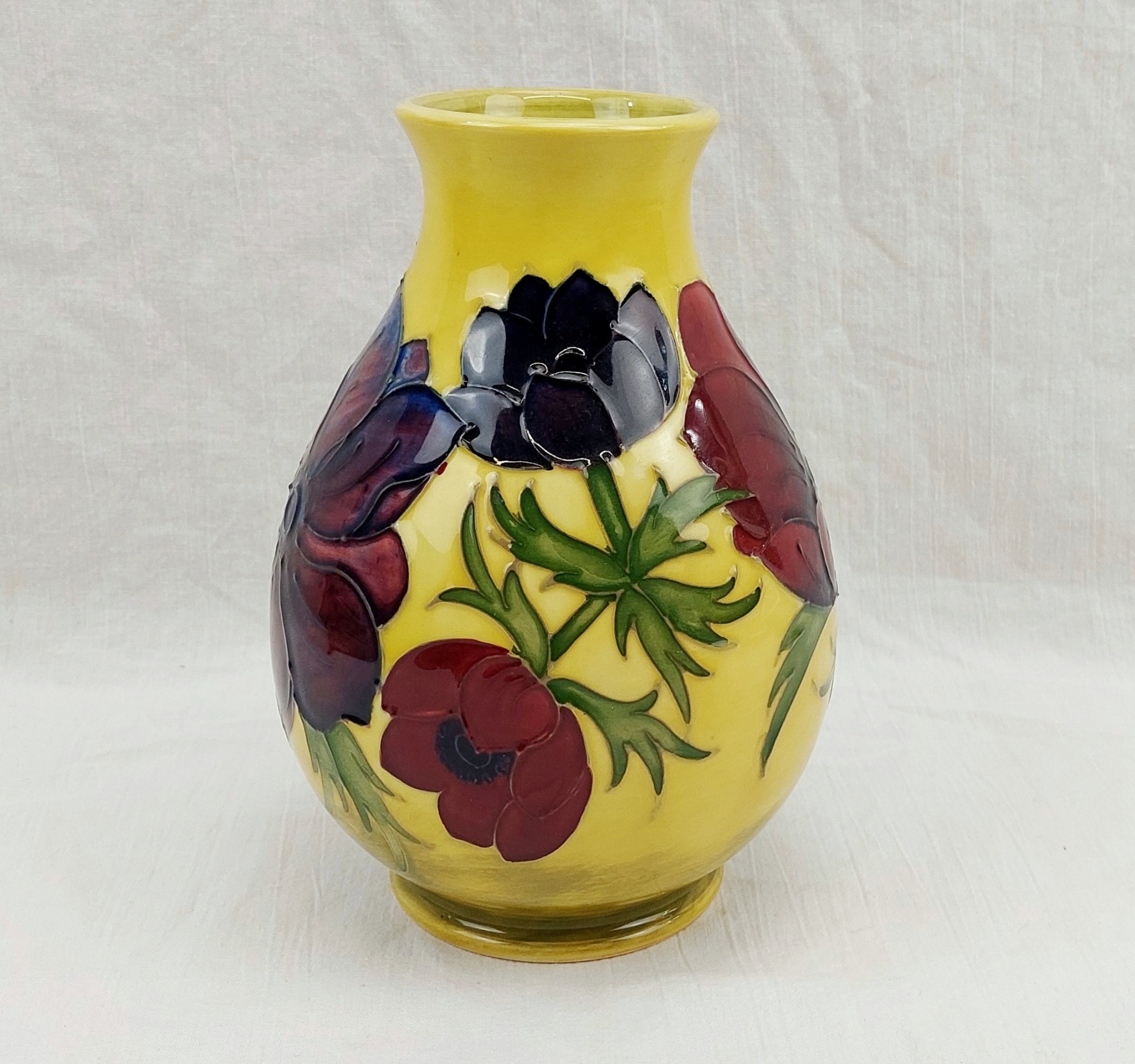 Moorcroft Anemone Patten Yellow Ovoid Vase - Image 2