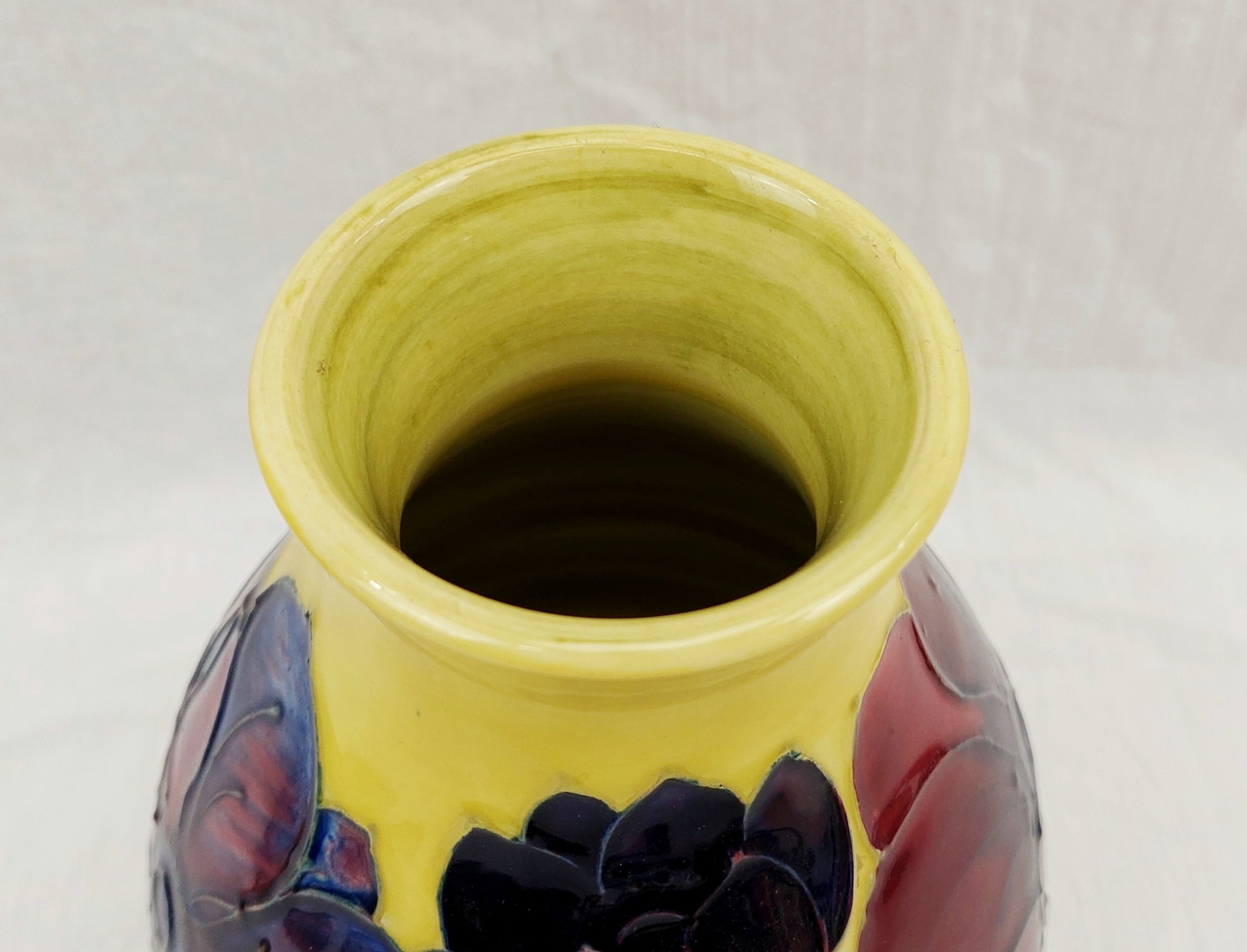 Moorcroft Anemone Patten Yellow Ovoid Vase - Image 8