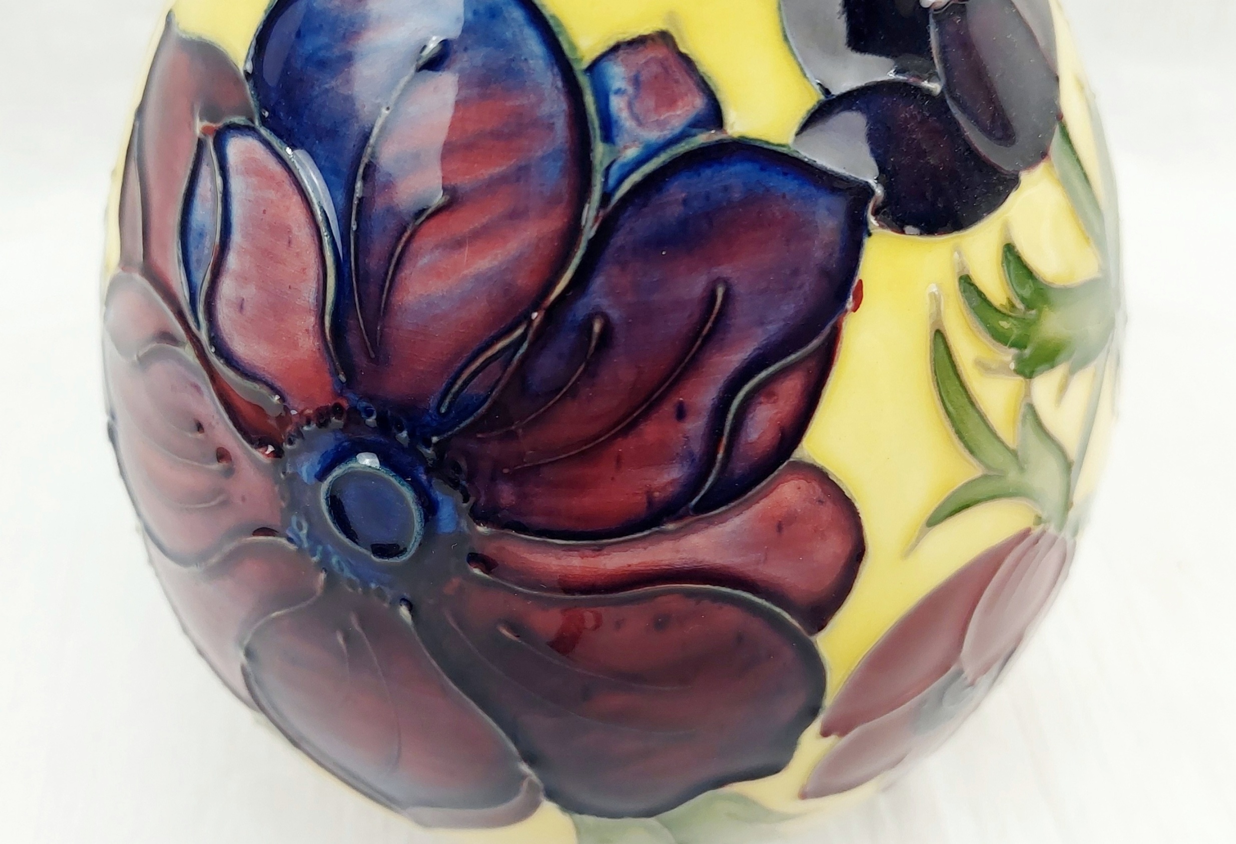 Moorcroft Anemone Patten Yellow Ovoid Vase - Image 6