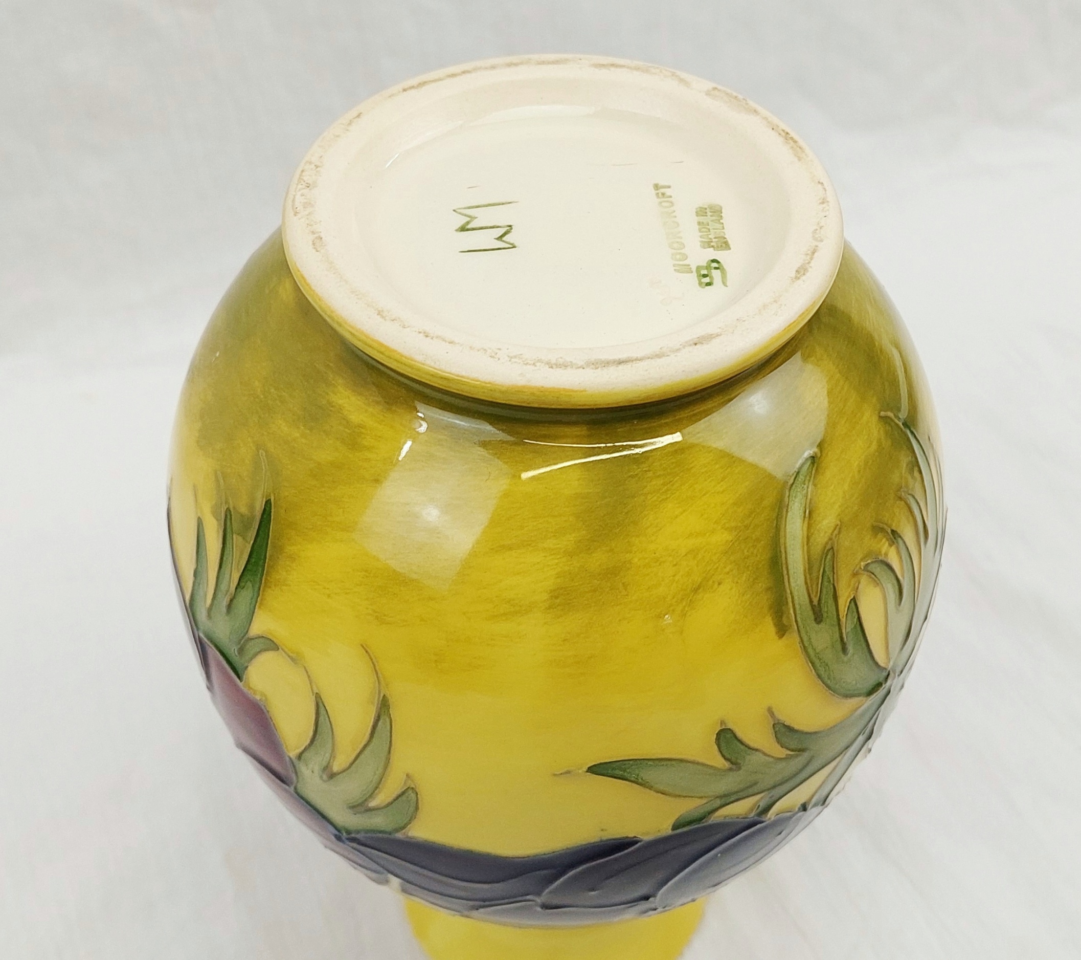 Moorcroft Anemone Patten Yellow Ovoid Vase - Image 9
