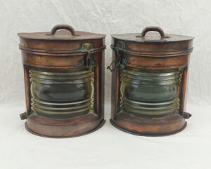 Pair Of Compact Electric Dutch Ships Lanterns