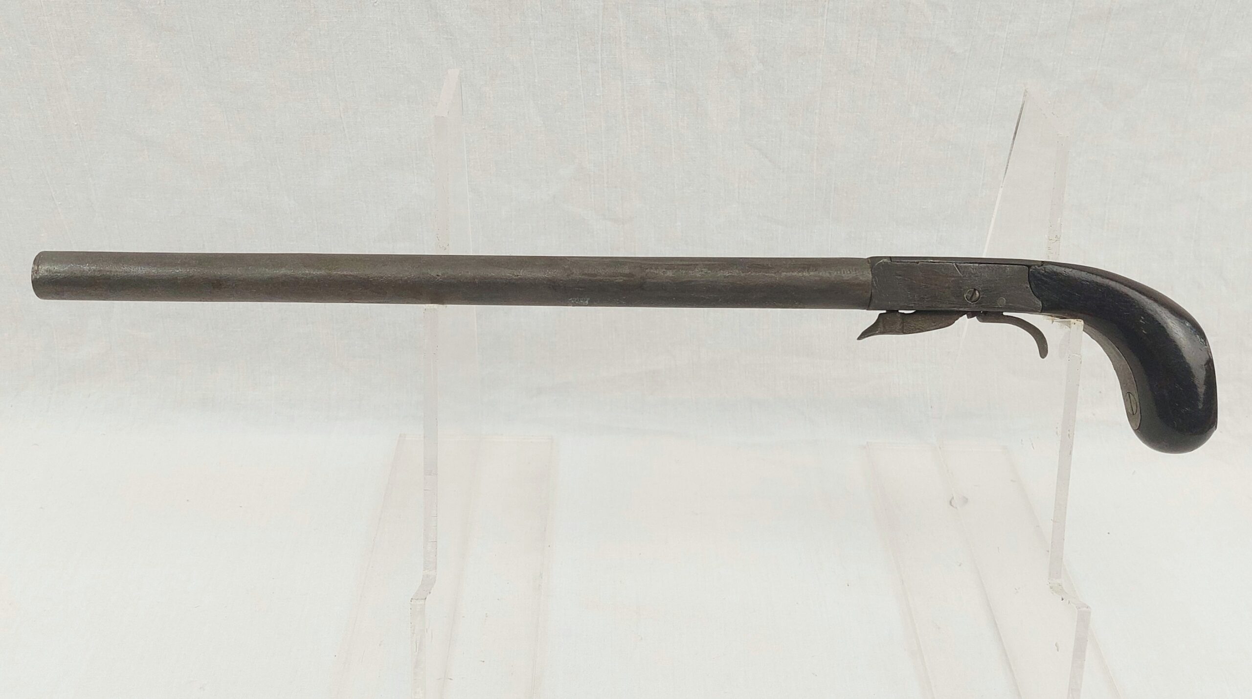 Rare Mid 19th Century Percussion Boxlock Under-Hammer Long Barrelled Pistol