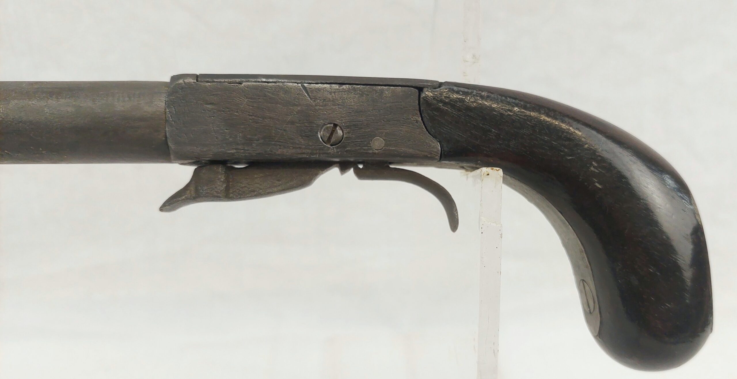 Rare Mid 19th Century Percussion Boxlock Under-Hammer Long Barrelled Pistol - Image 3