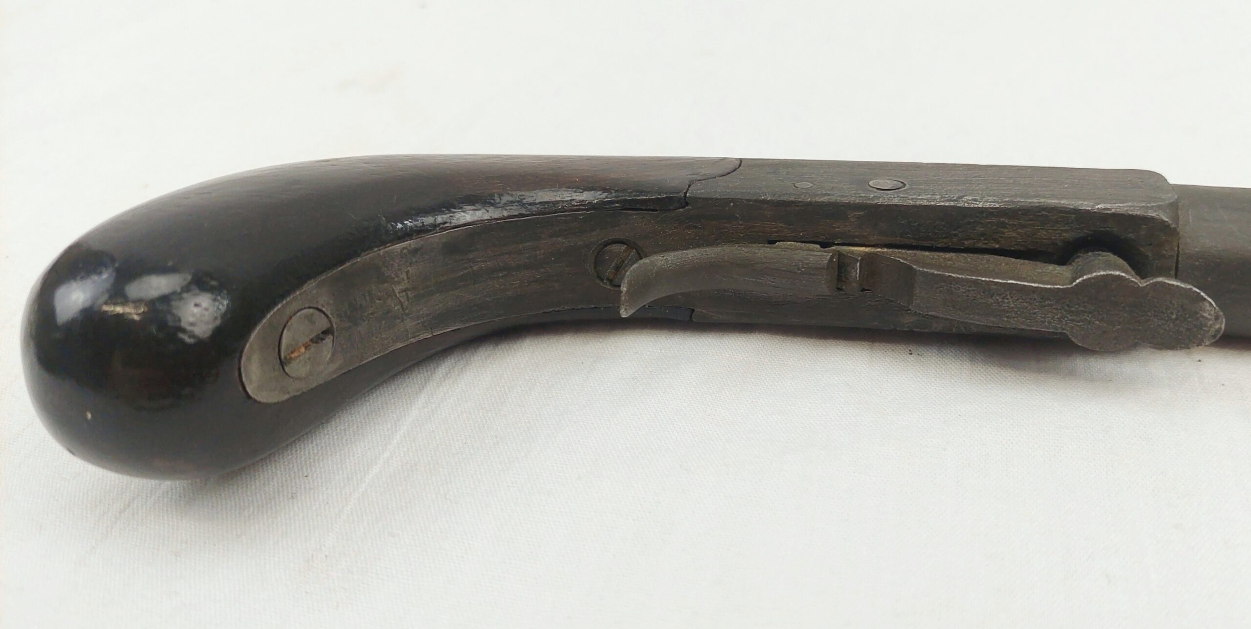 Rare Mid 19th Century Percussion Boxlock Under-Hammer Long Barrelled Pistol - Image 10