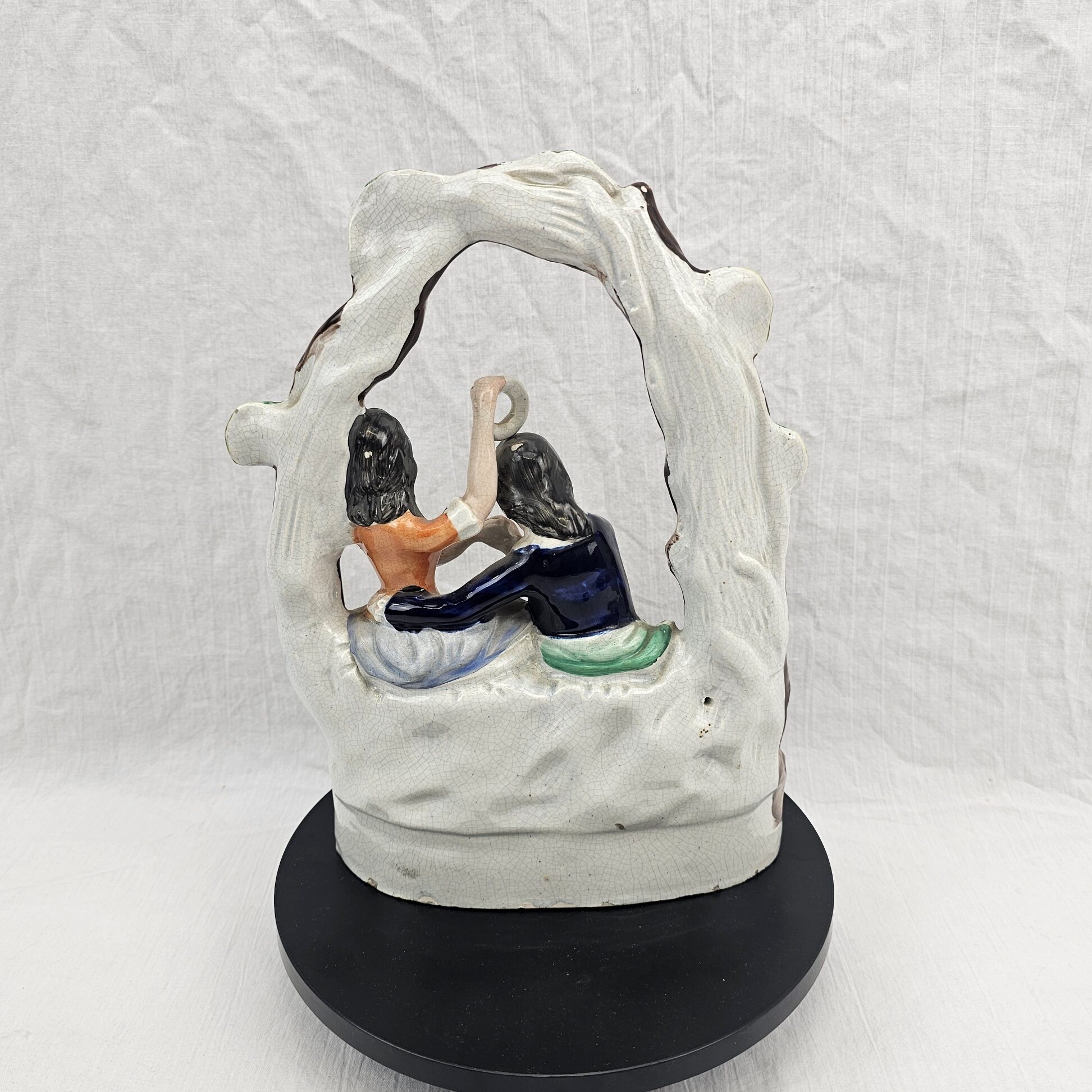 Victorian Staffordshire Figural Group of a Courting Couple in an Arbour, c.1850–1870 - Image 3