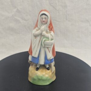 Victorian Staffordshire Pottery Figure of a Shepherdess (Bo Peep Type), circa 1850–1870