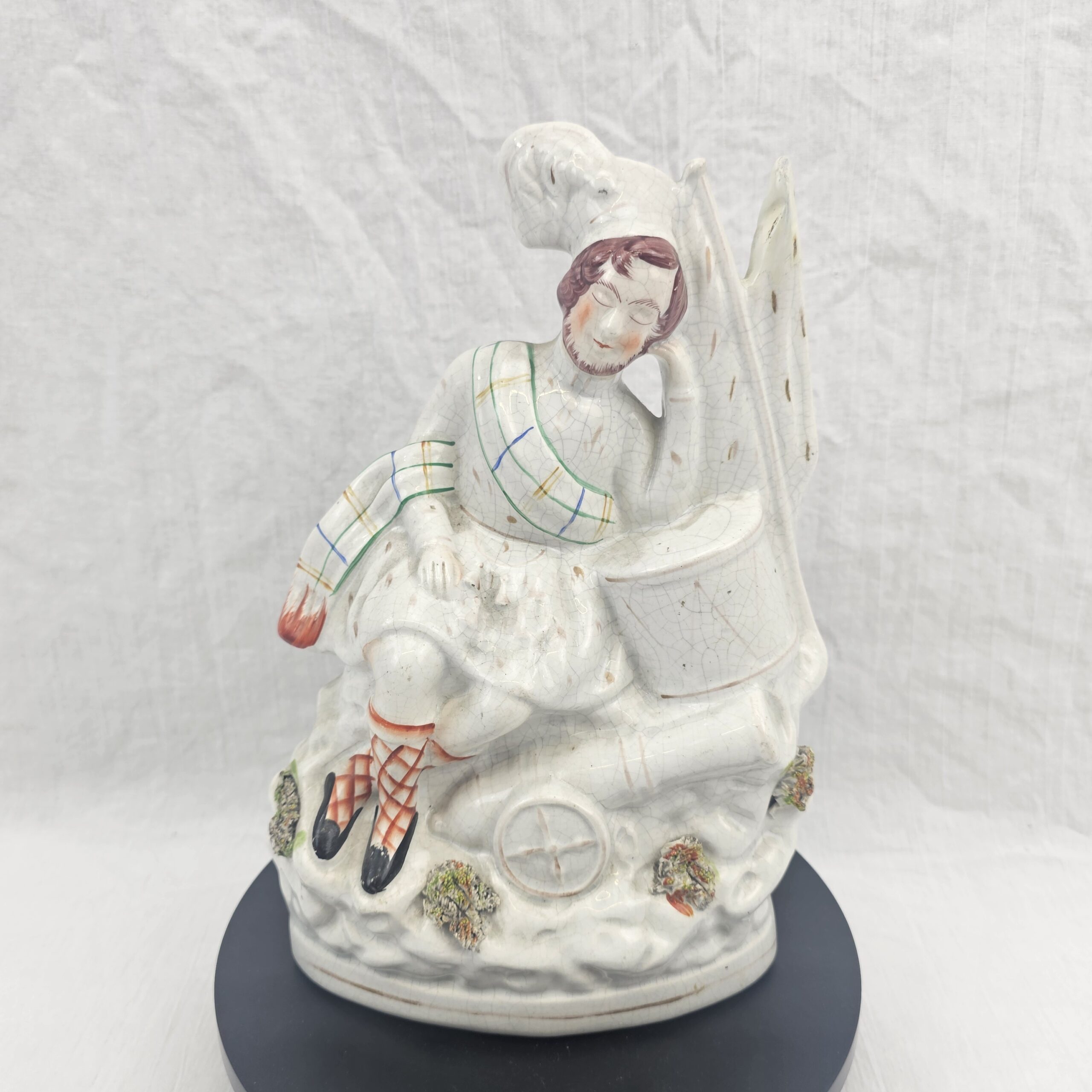 Victorian Staffordshire Flatback Figure of a Sleeping Soldier - 'The Soldier's Dream', c.1856–1865