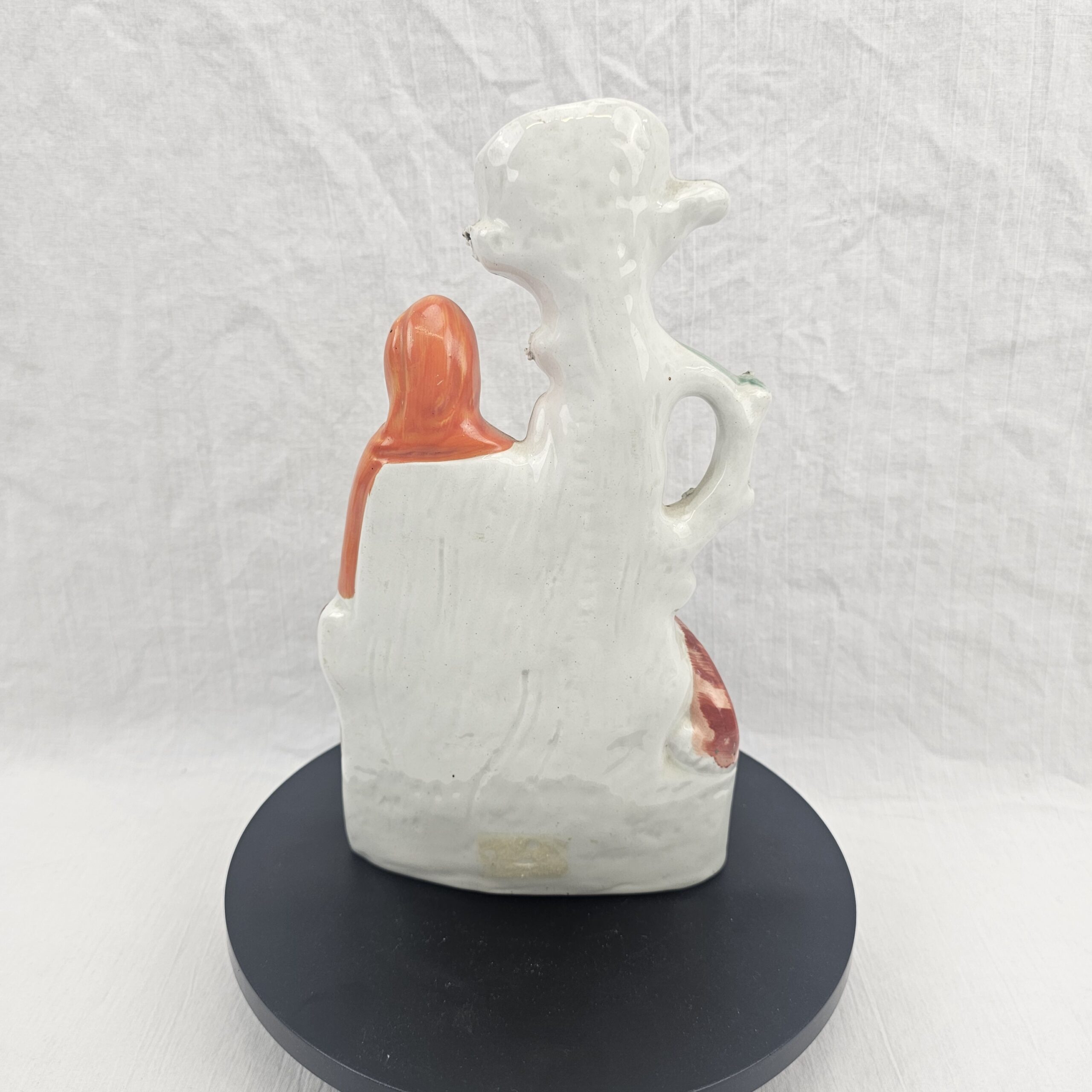Victorian Staffordshire Spill Vase Figural Group of Little Red Riding Hood and the Wolf, c.1850–1865 - Image 5