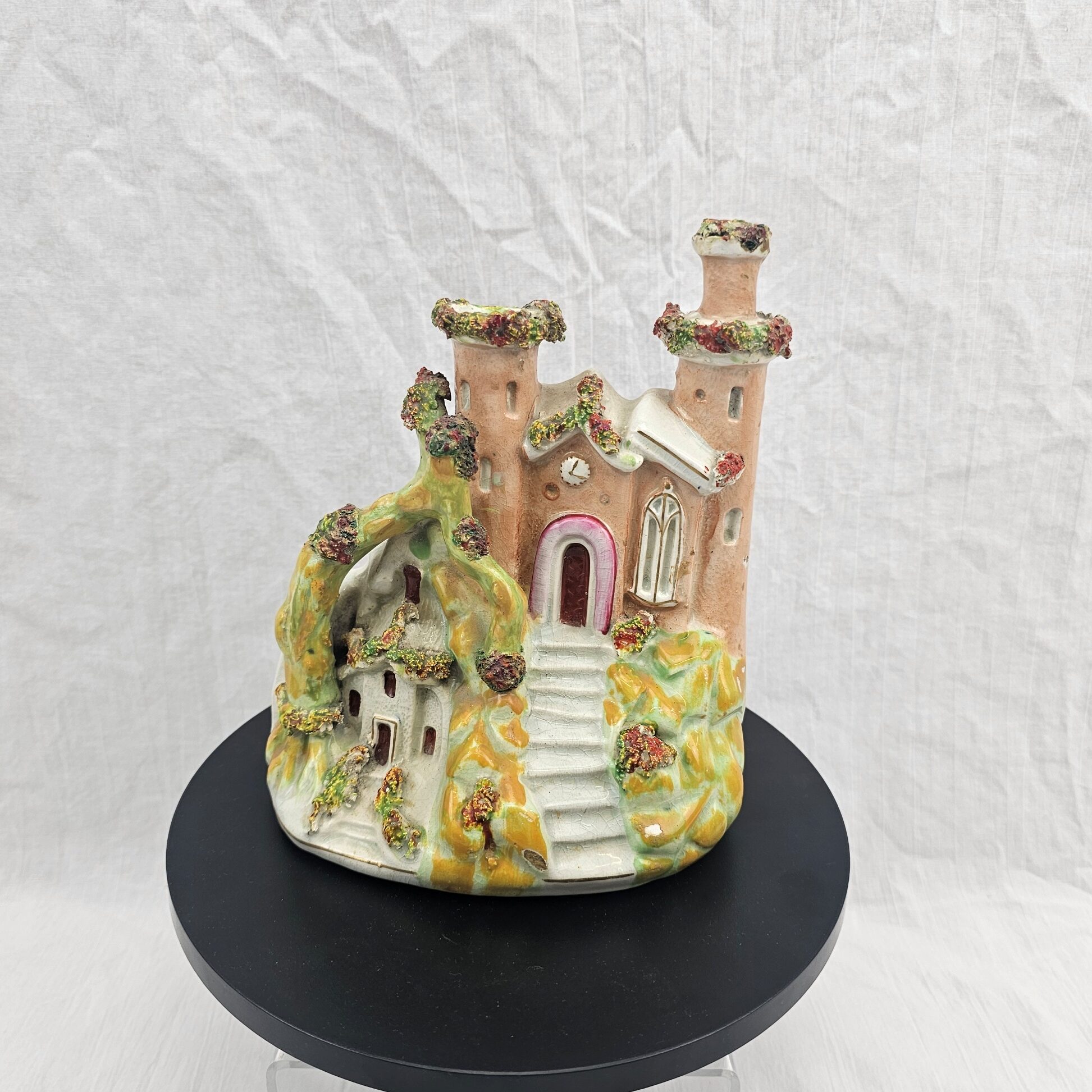 Victorian Staffordshire Pottery 'Neighbours' Pastille Burner, c.1840–1860