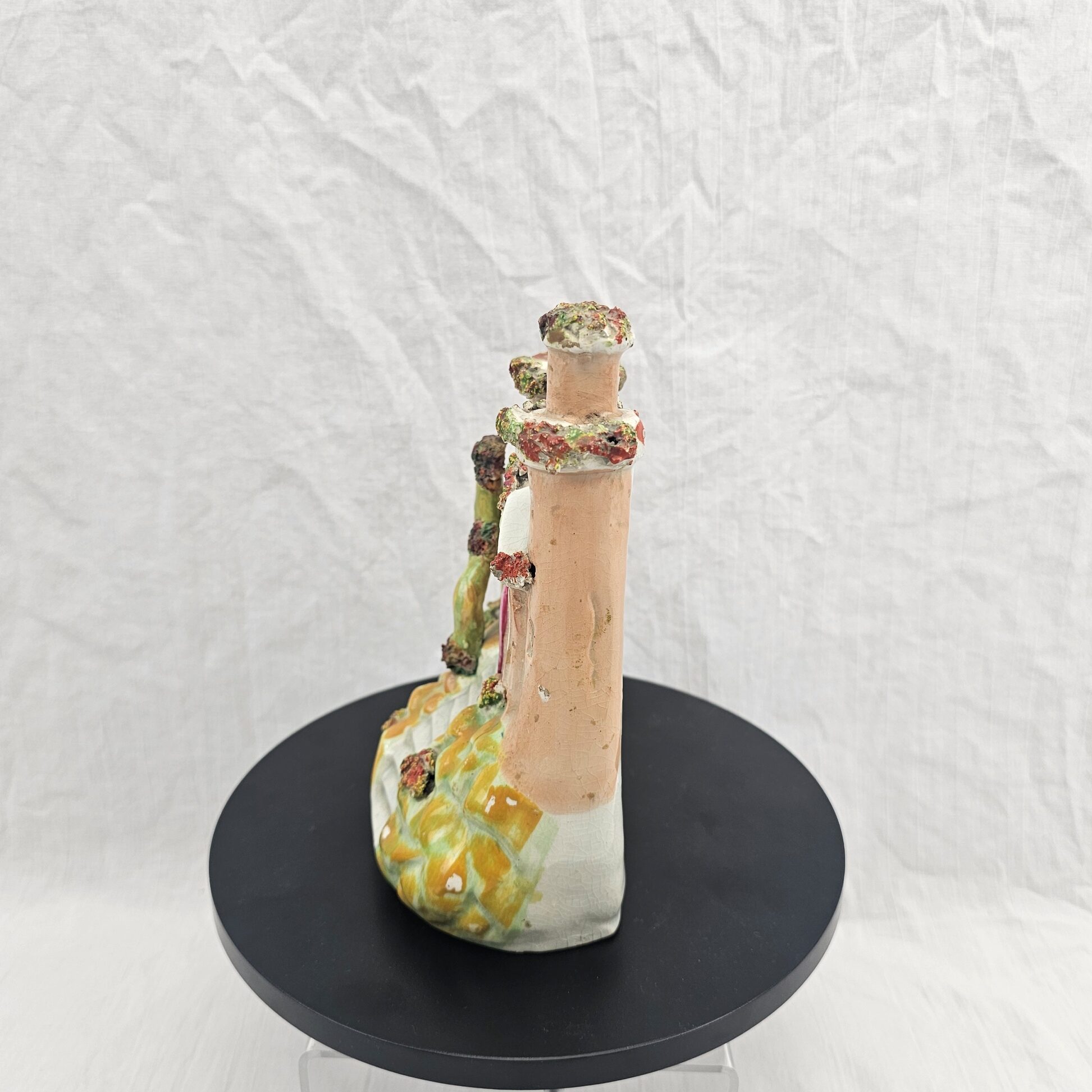 Victorian Staffordshire Pottery 'Neighbours' Pastille Burner, c.1840–1860 - Image 2