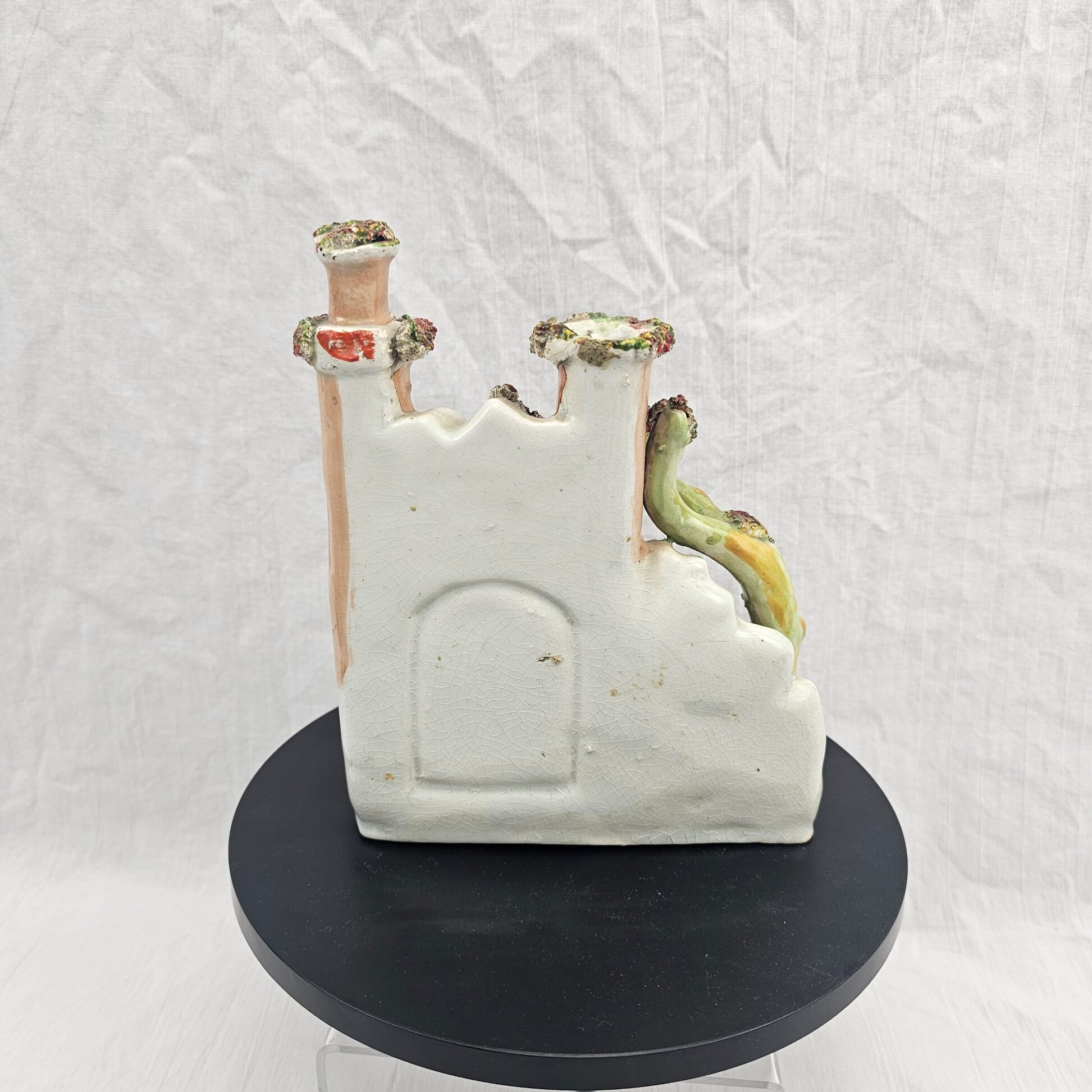 Victorian Staffordshire Pottery 'Neighbours' Pastille Burner, c.1840–1860 - Image 3