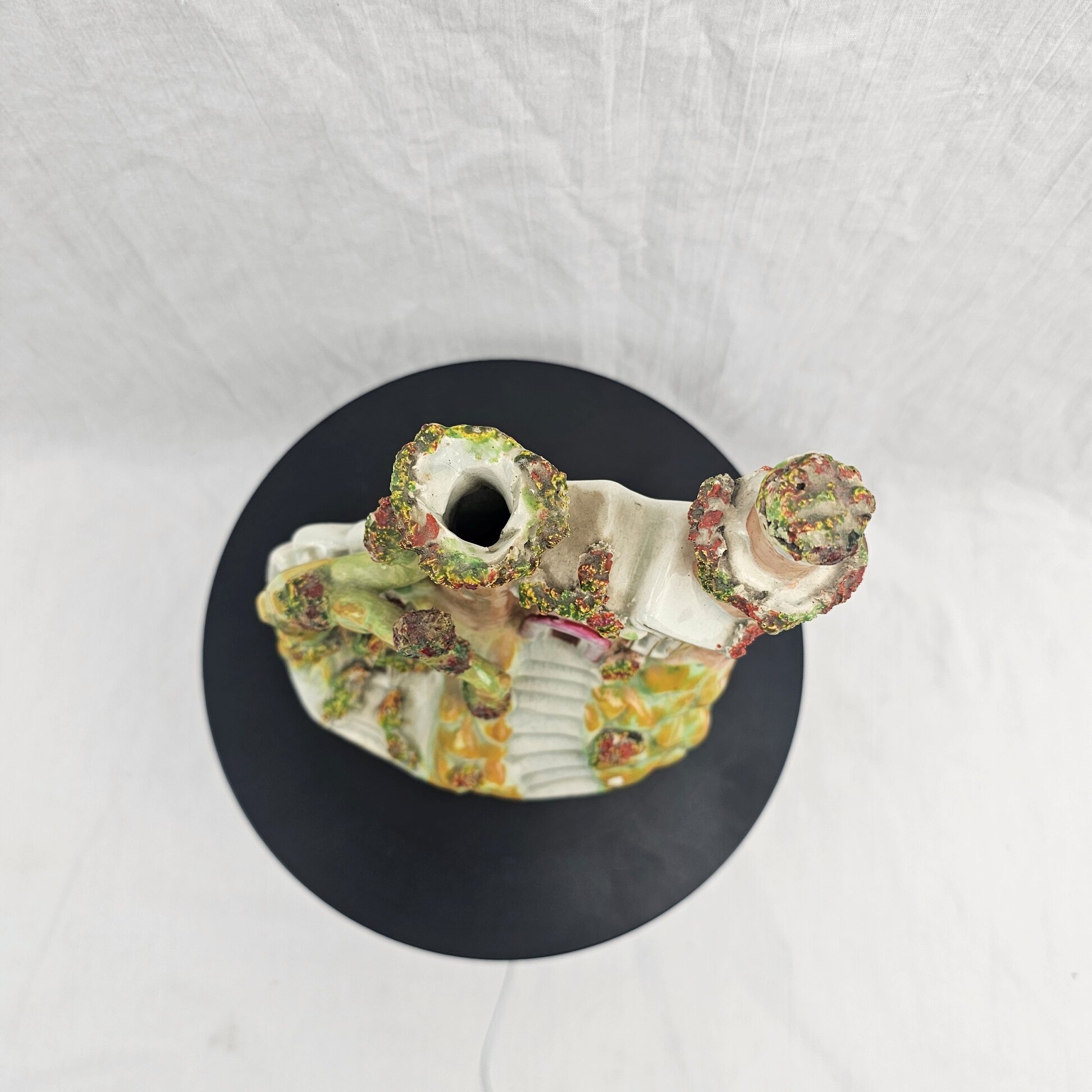 Victorian Staffordshire Pottery 'Neighbours' Pastille Burner, c.1840–1860 - Image 5