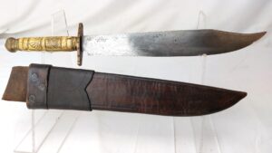 US, 19th Century Style, Large "Confederate" Bowie Knife with Scabbard, Marked “T.C.S.T. Arbuckle / New Orleans / Iron Works”