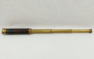 Victorian 3 Draw Leather Bound Brass Telescope