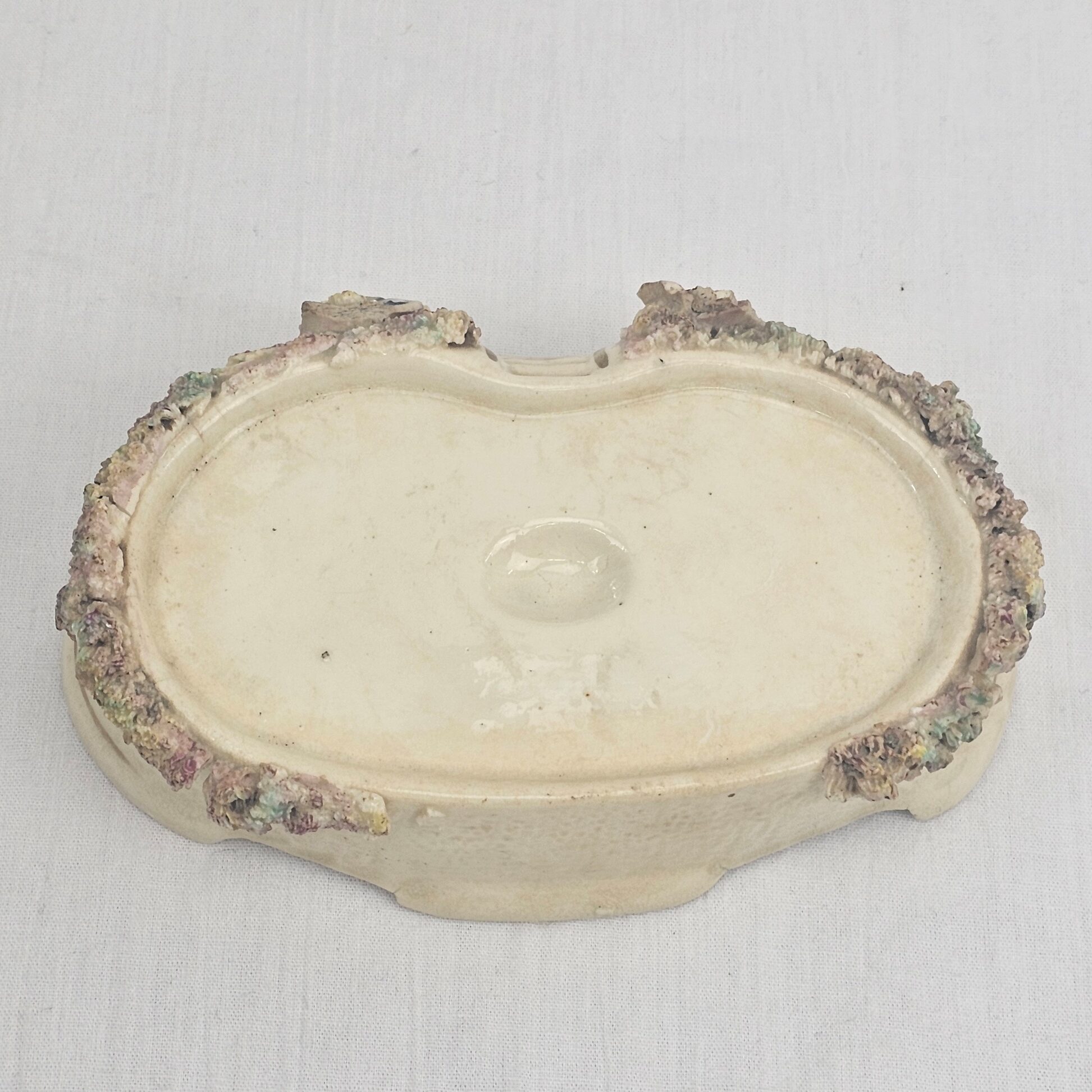 Early Victorian Staffordshire Pottery Cottage Pastille Burner on Oval Stand, c.1835–1855 - Image 10