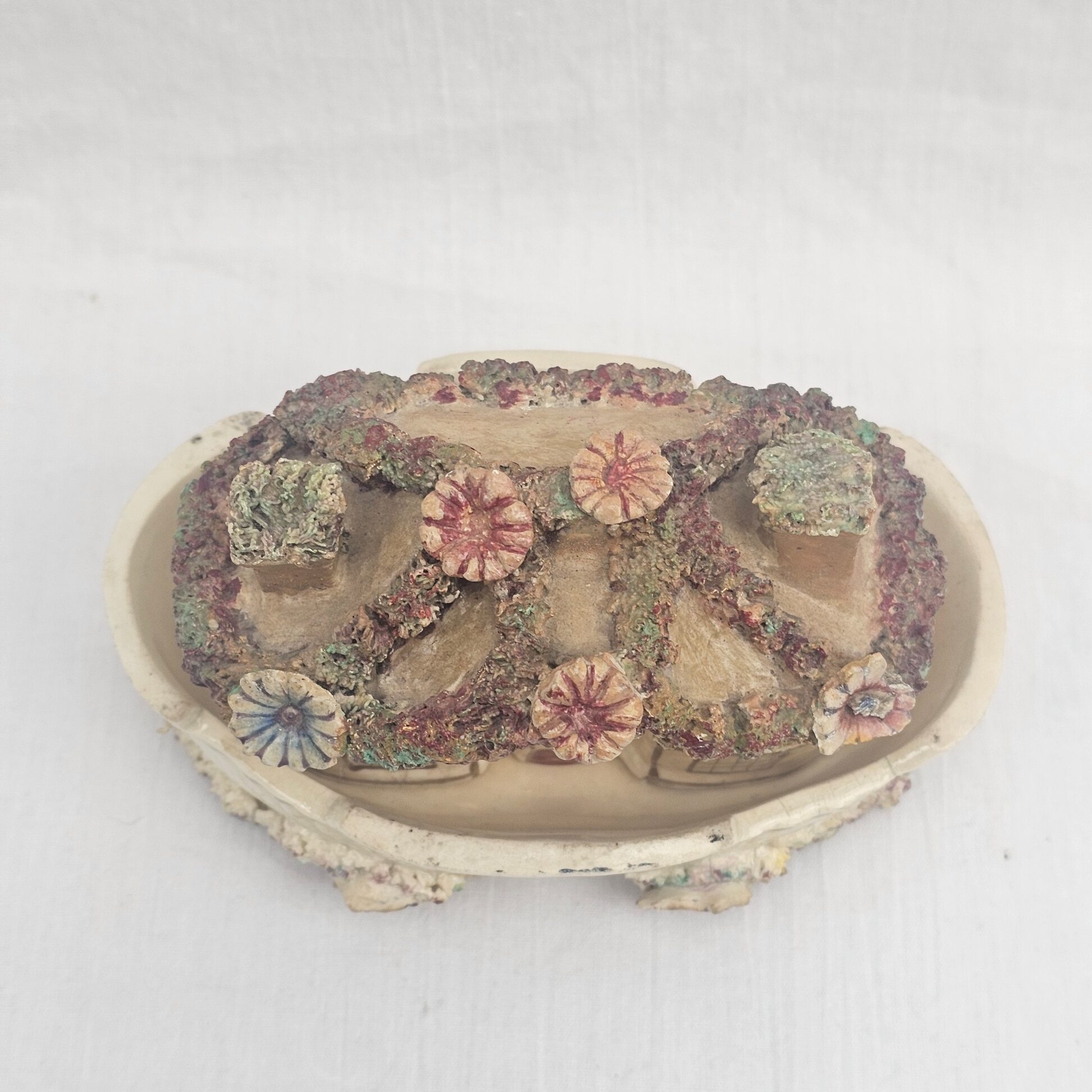 Early Victorian Staffordshire Pottery Cottage Pastille Burner on Oval Stand, c.1835–1855 - Image 2