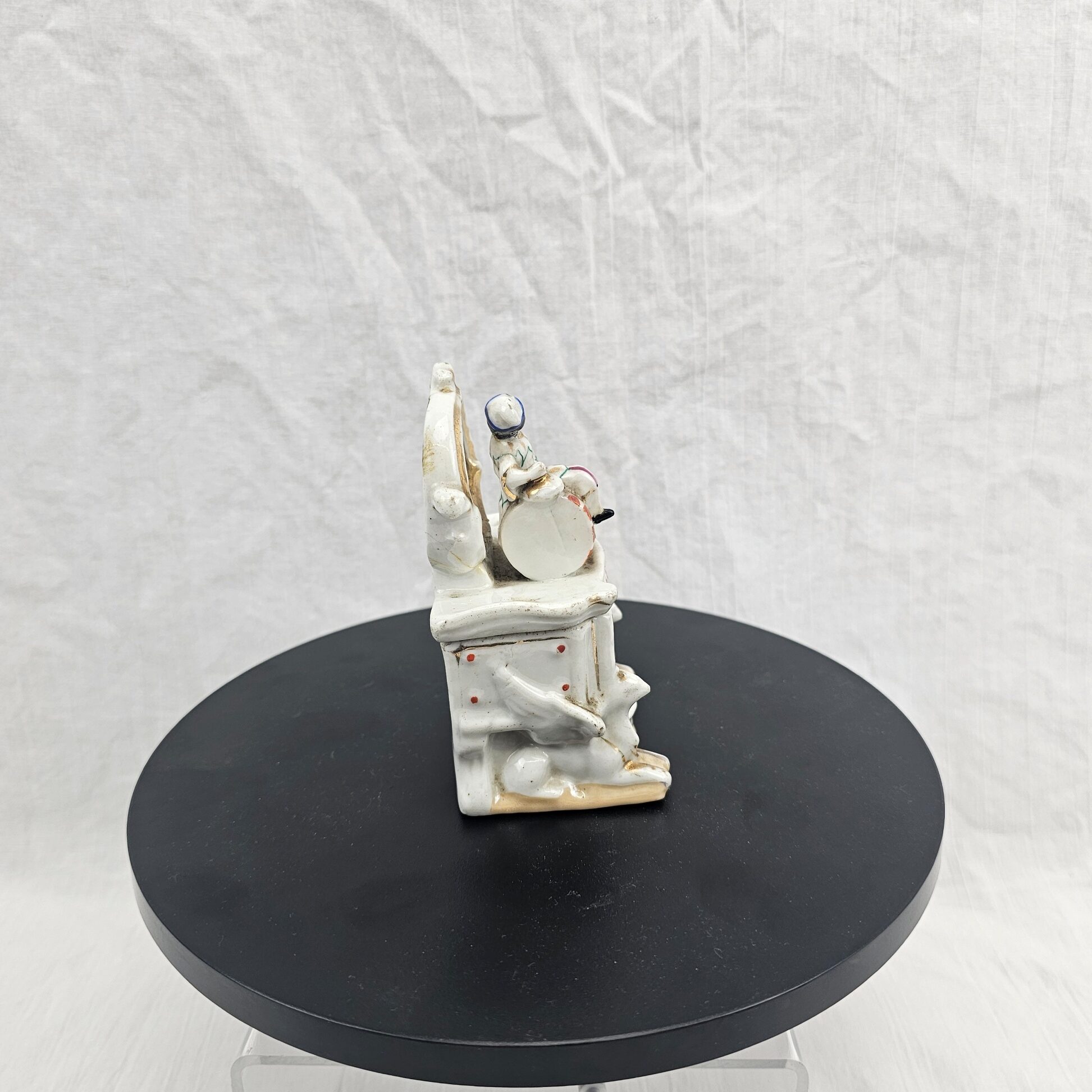 Victorian Continental Harlequin Figure Porcelain Pocket Watch Holder , c.1850-1880 - Image 12
