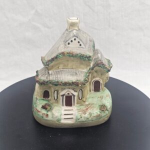 Victorian Staffordshire Pottery Cottage Pastille Burner, Multi-Gabled, c.1845–1870