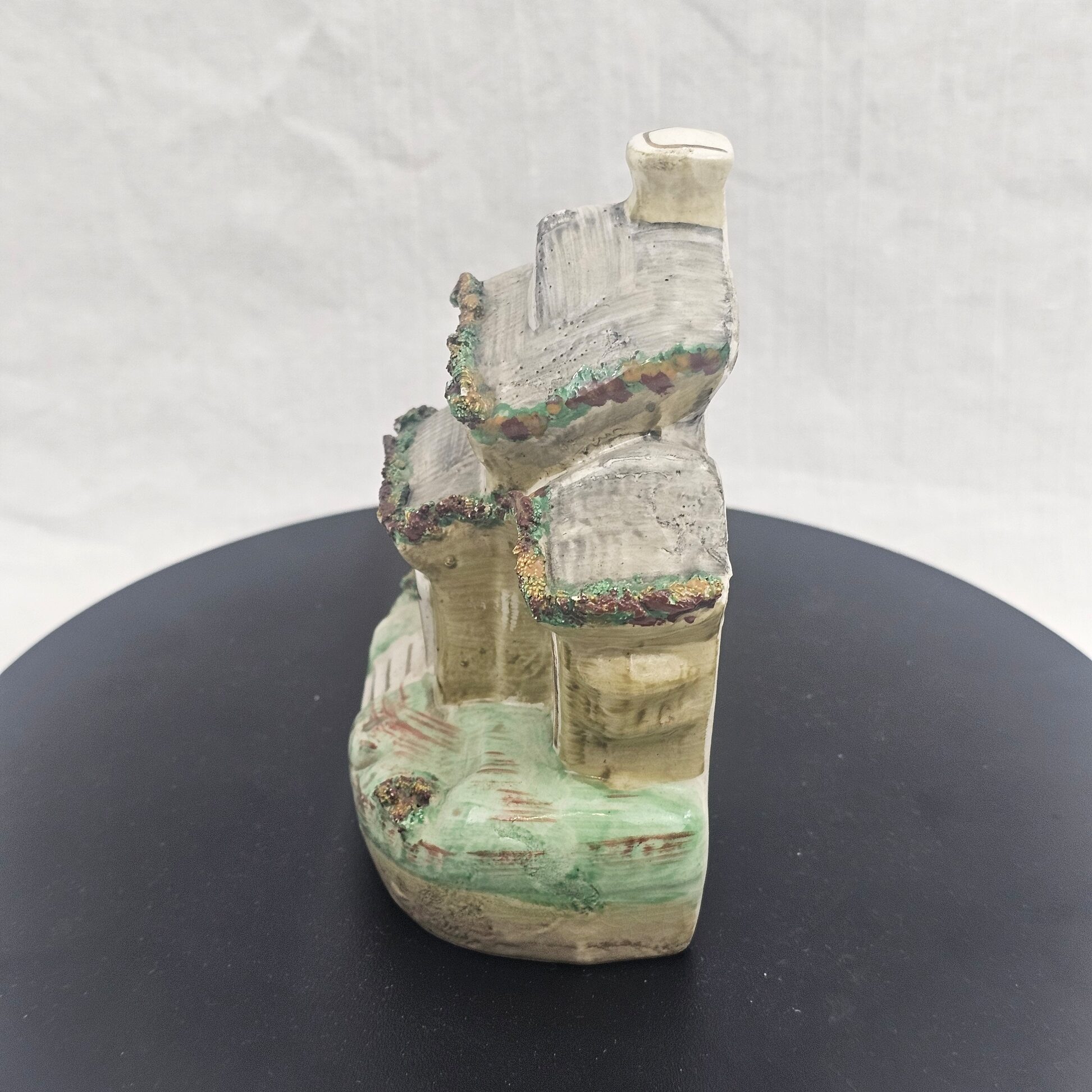 Victorian Staffordshire Pottery Cottage Pastille Burner, Multi-Gabled, c.1845–1870 - Image 3