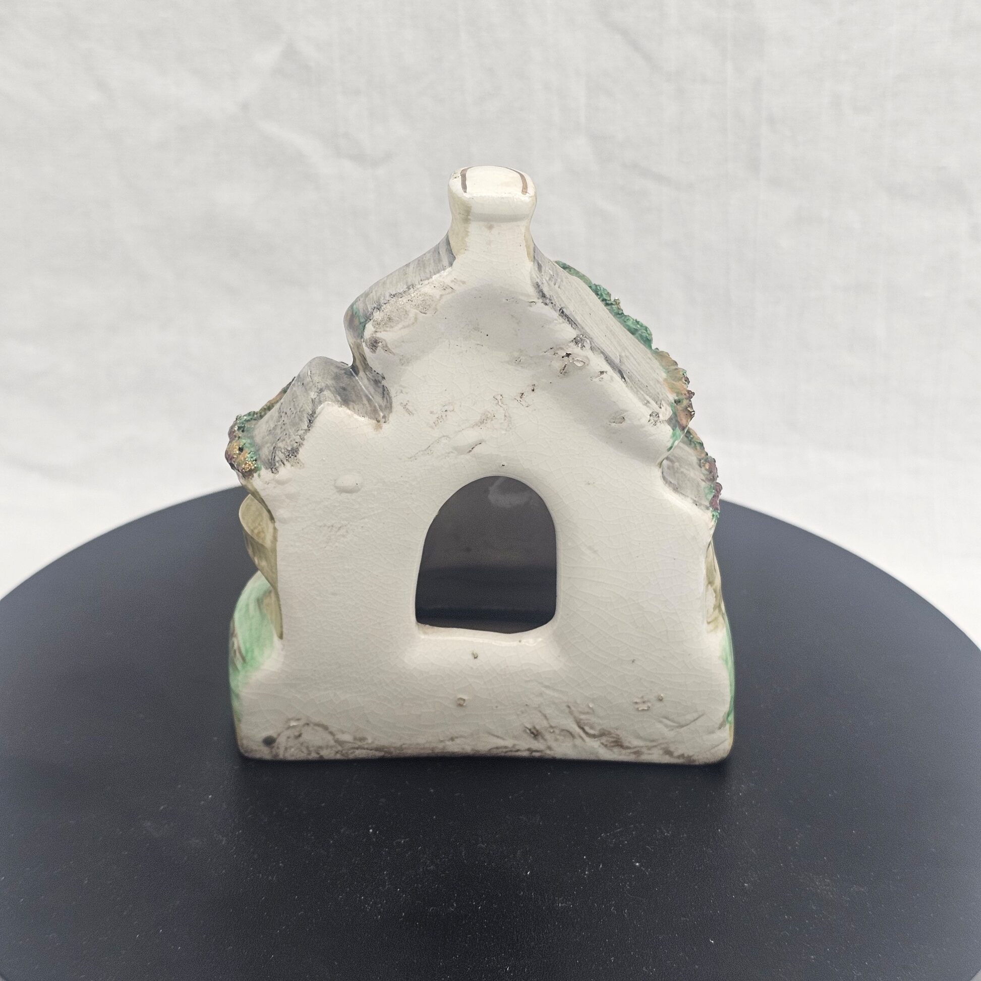 Victorian Staffordshire Pottery Cottage Pastille Burner, Multi-Gabled, c.1845–1870 - Image 4