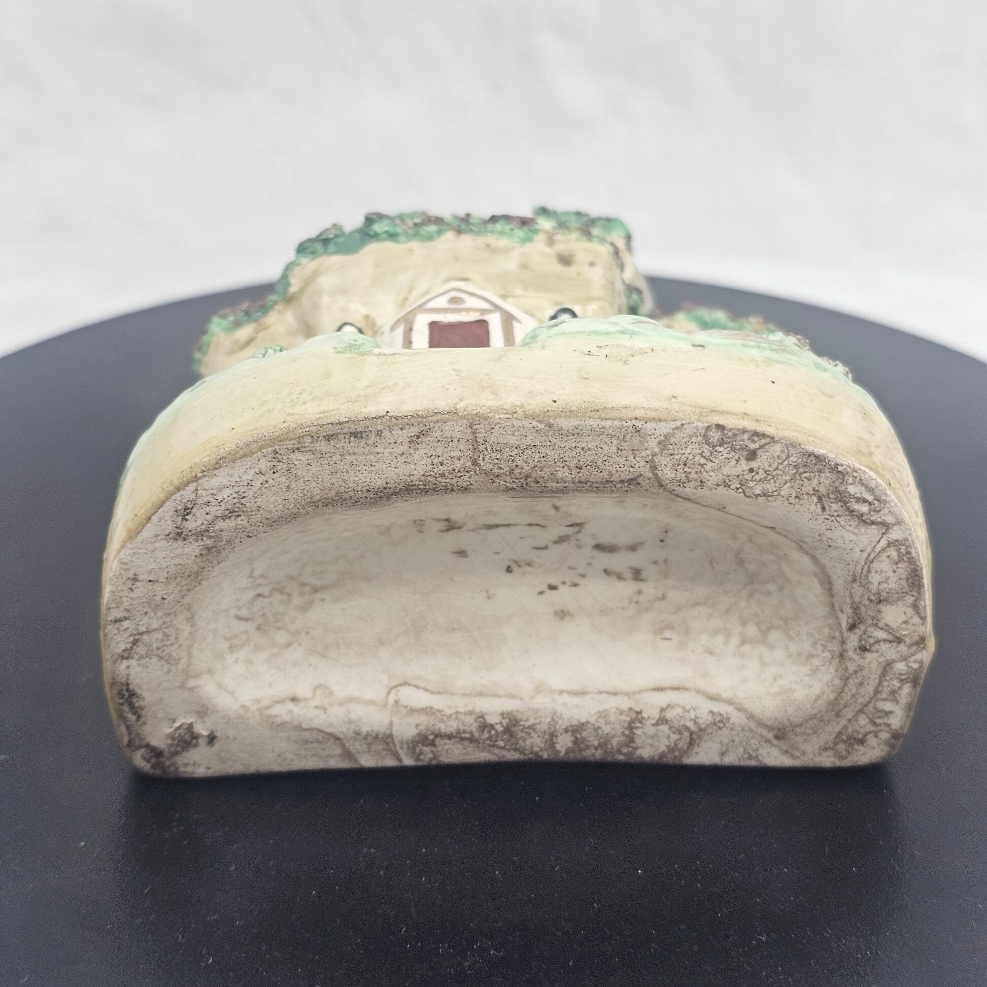 Victorian Staffordshire Pottery Cottage Pastille Burner, Multi-Gabled, c.1845–1870 - Image 6