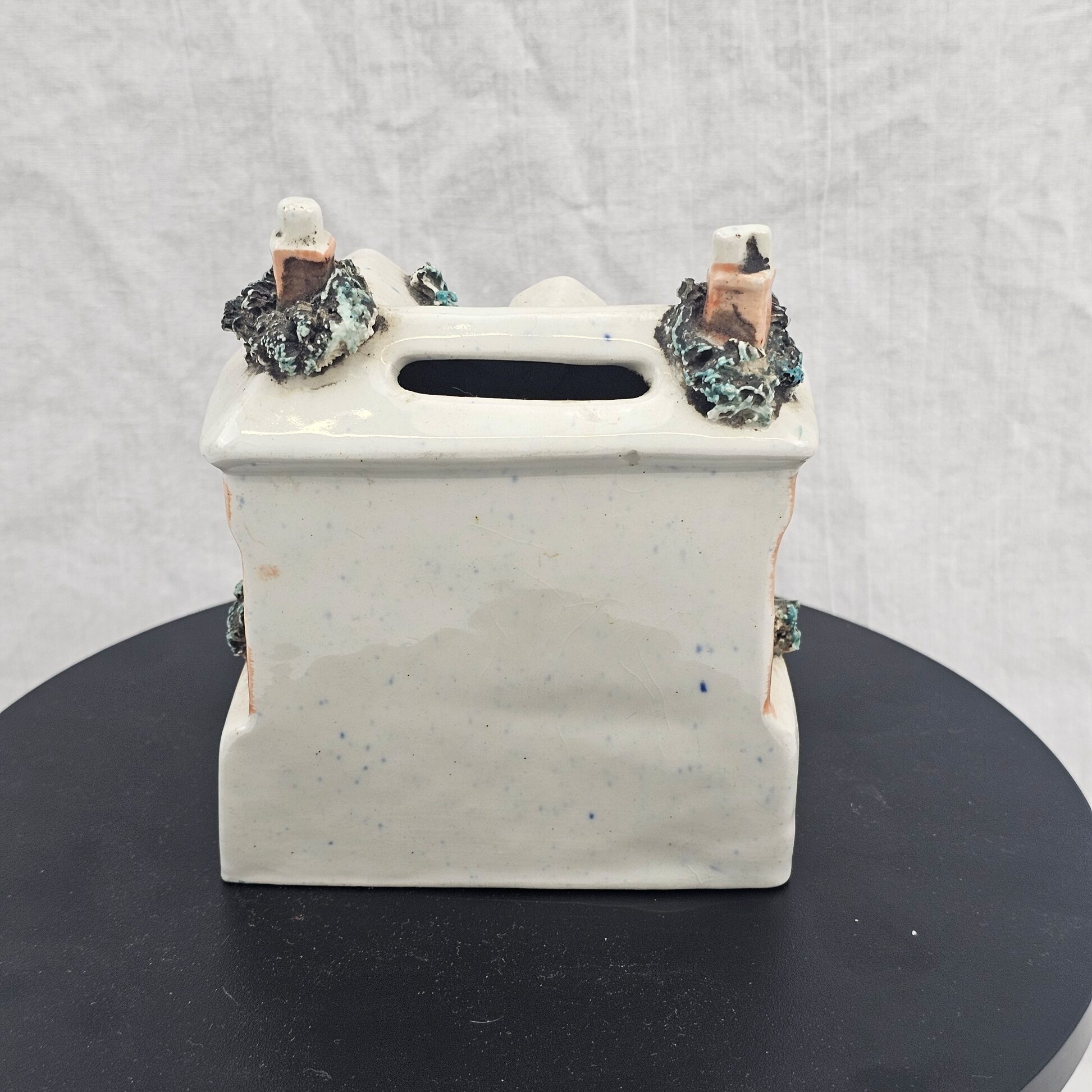 Victorian Staffordshire Pottery Money Box - Georgian Mansion House, c.1845-1870 - Image 3