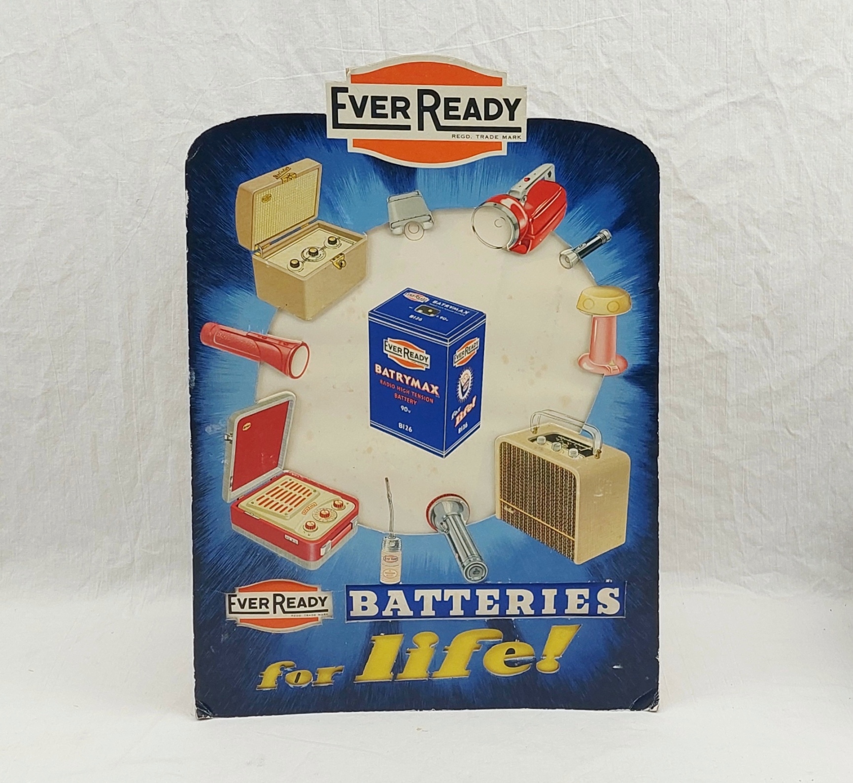 Vintage Ever Ready Card Shop Advertising Display Lamp Shade