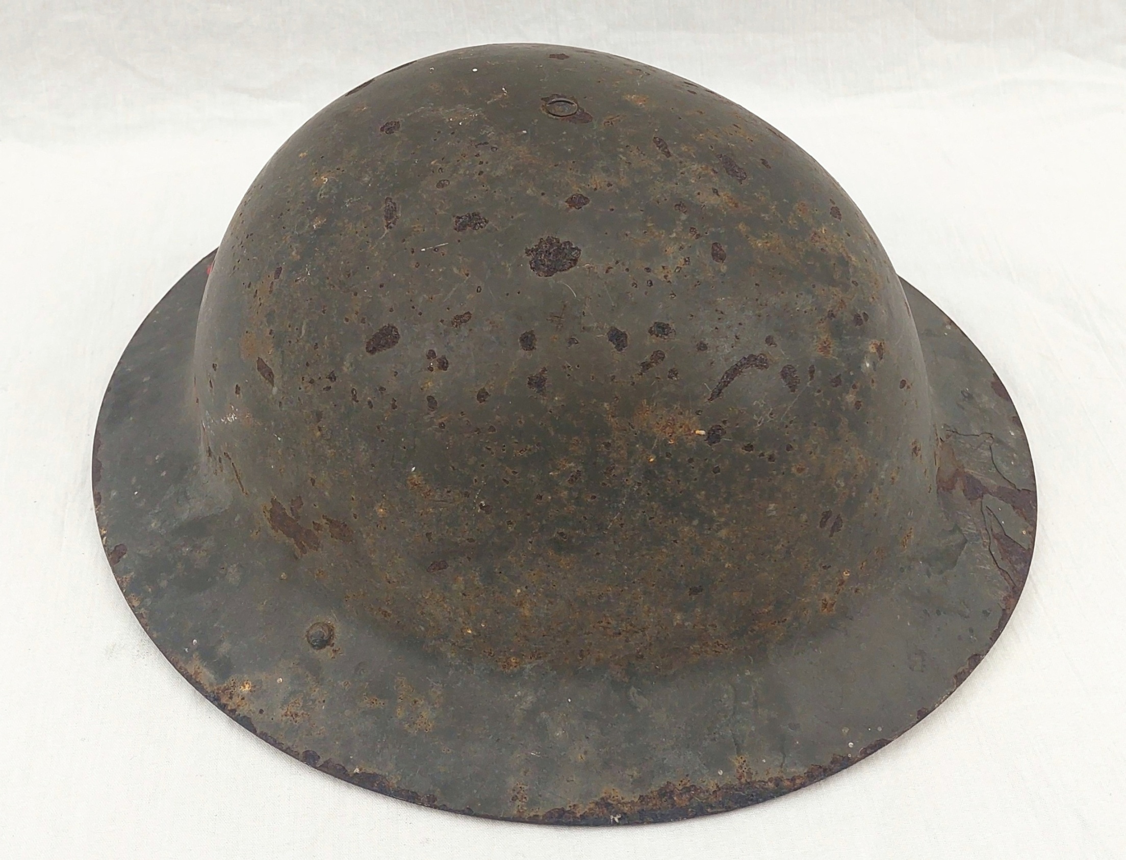 WW2 Bristol 17 National Fire Service Helmet With WW1 Raw Edge Brodie Shell - Image 4