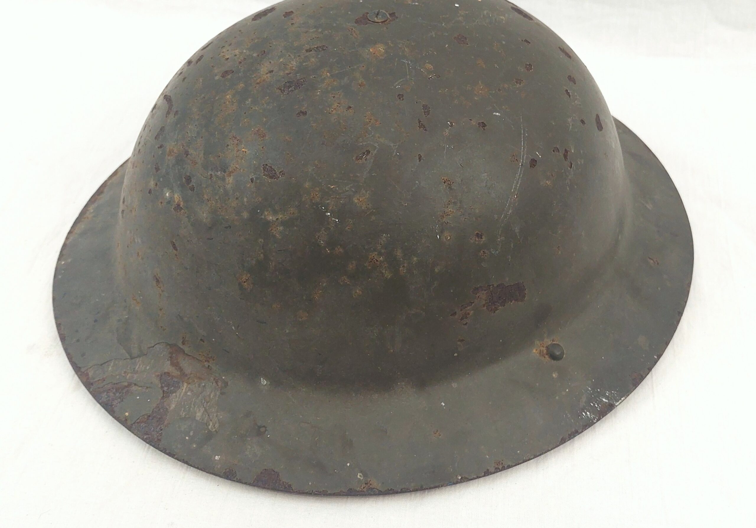 WW2 Bristol 17 National Fire Service Helmet With WW1 Raw Edge Brodie Shell - Image 3