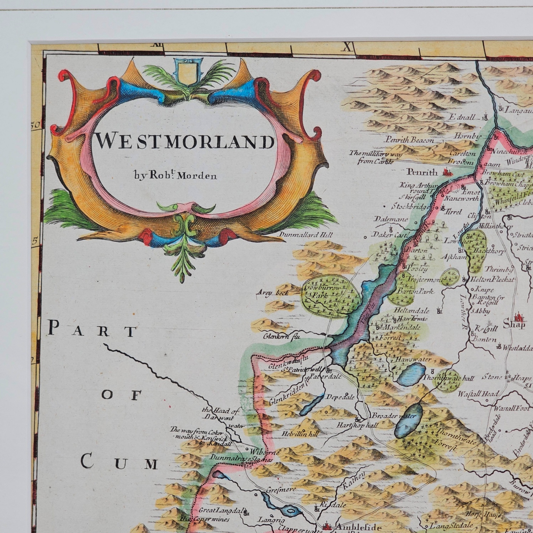c1700 Hand Coloured Map Of Westmorland By Robert Morden - Image 3
