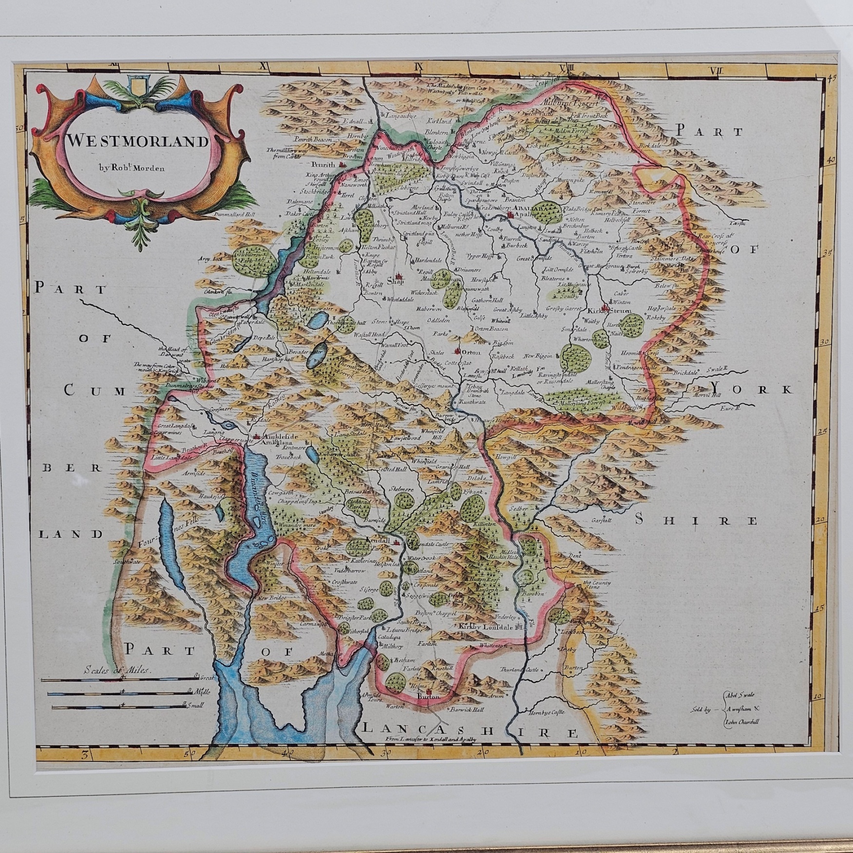c1700 Hand Coloured Map Of Westmorland By Robert Morden - Image 2