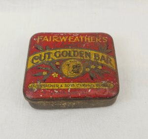 c1900s Fairweathers Cut Golden Bar Tobacco Tin