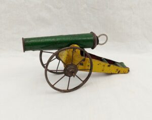 c1910 Pull Sprung Tinplate Cannon
