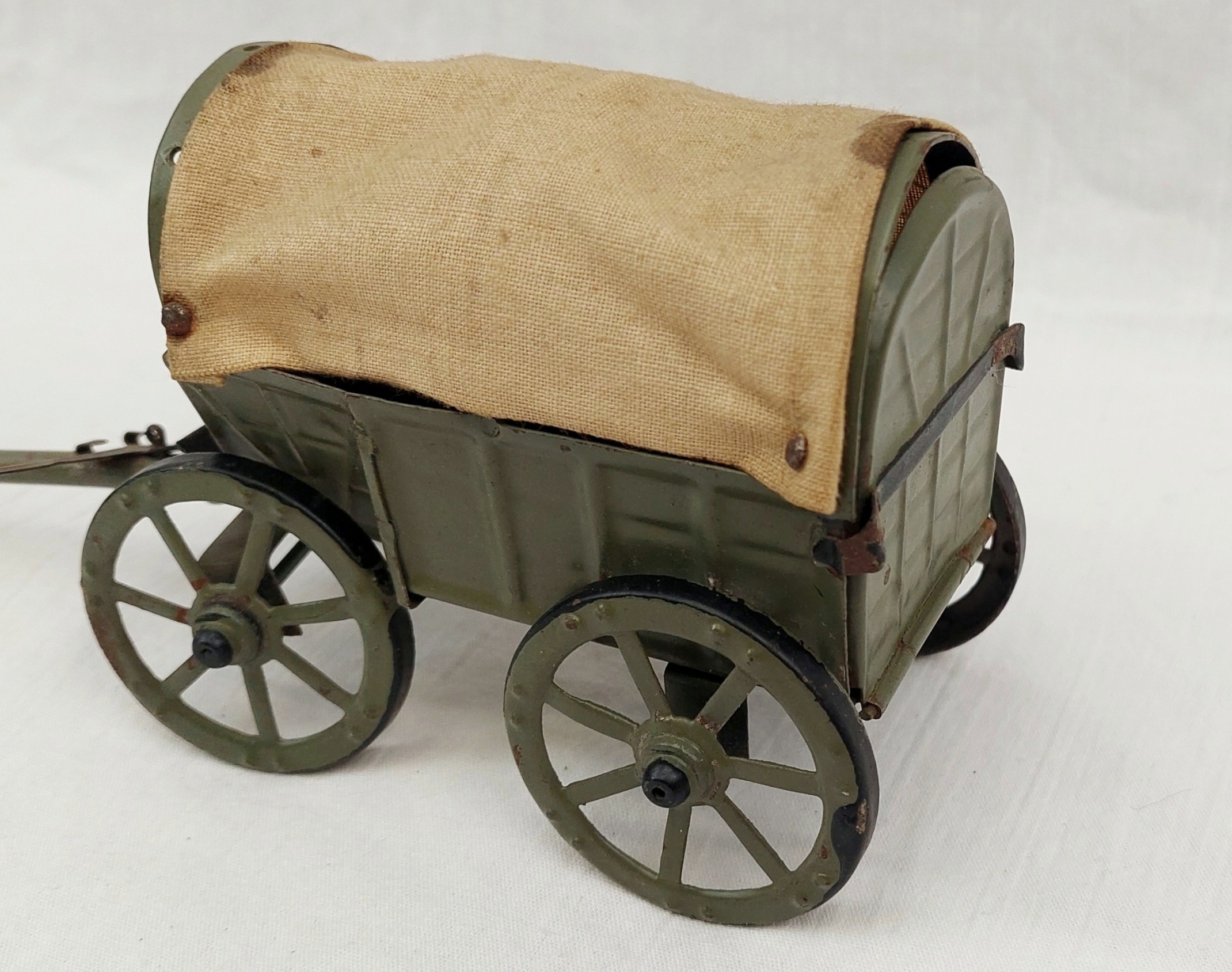 c1920 Boxed Elastolin Tinplate Field Wagon With British Crew And Horses - Image 7