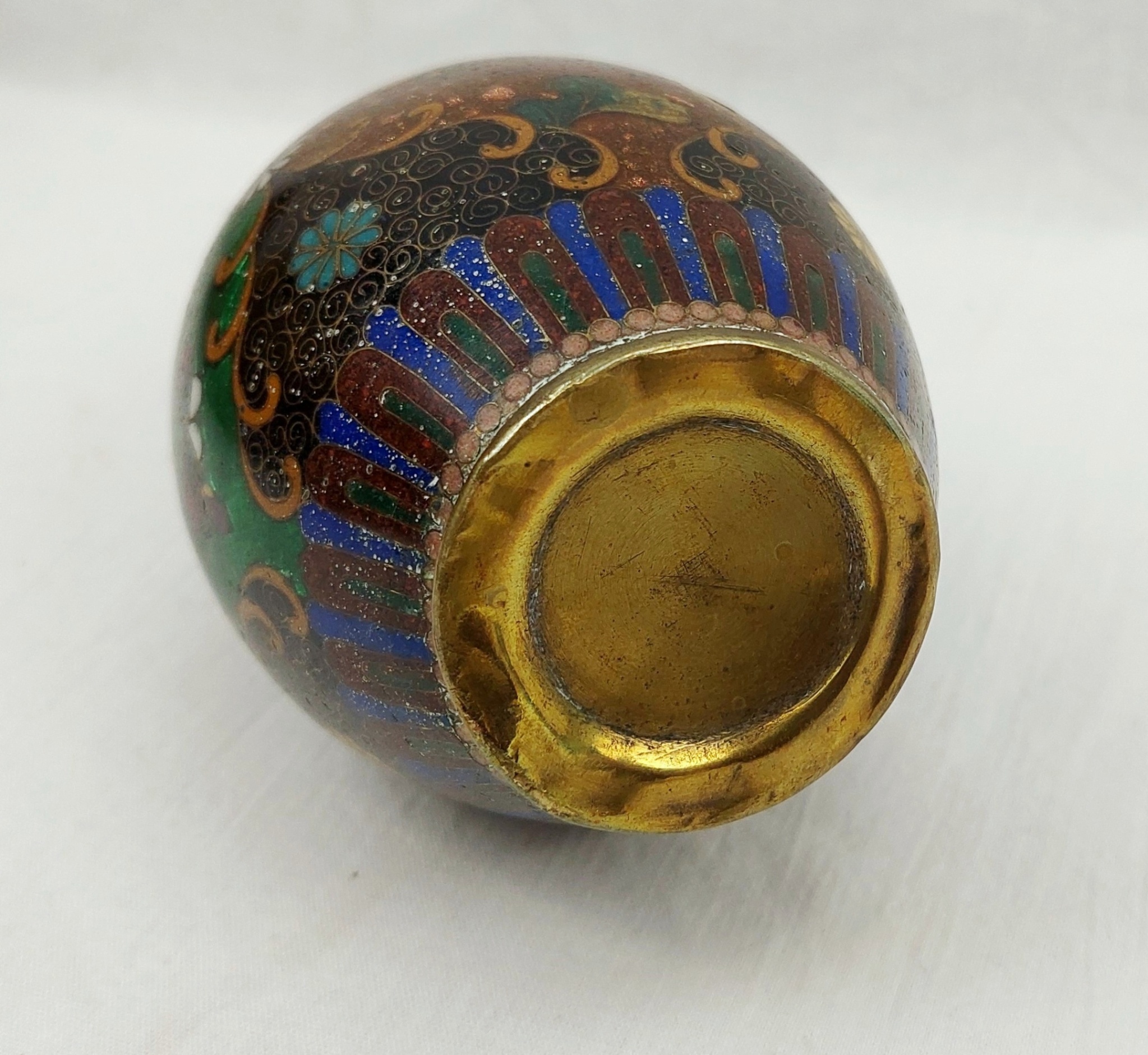 Antique Meiji Period Japanese Gibari Silver Foil Miniature Vase - Image 10